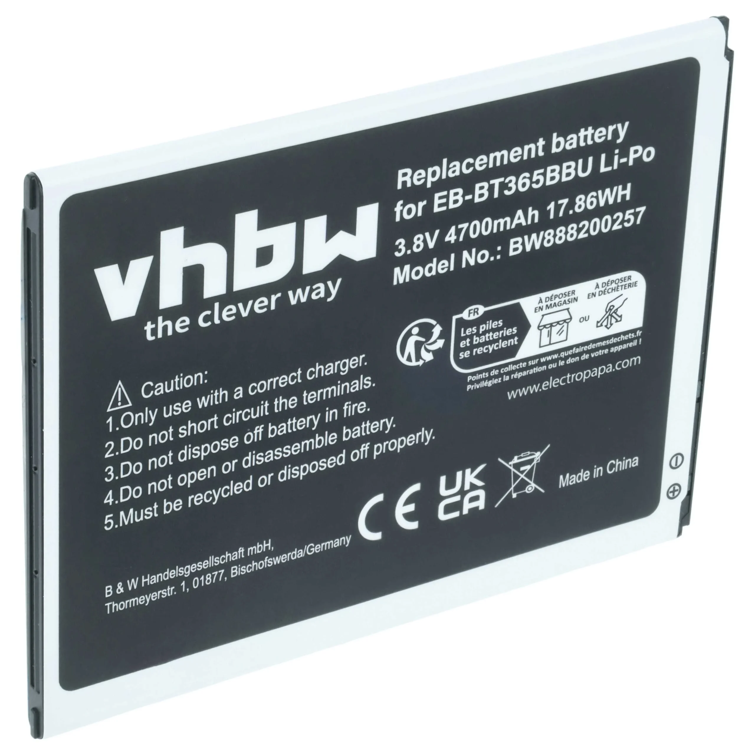 Batterie remplace Samsung EB-BT365BBU, EB-BT365BBC, EB-BT365BBE tablette - 4700mAh 3,8V Li-polymère