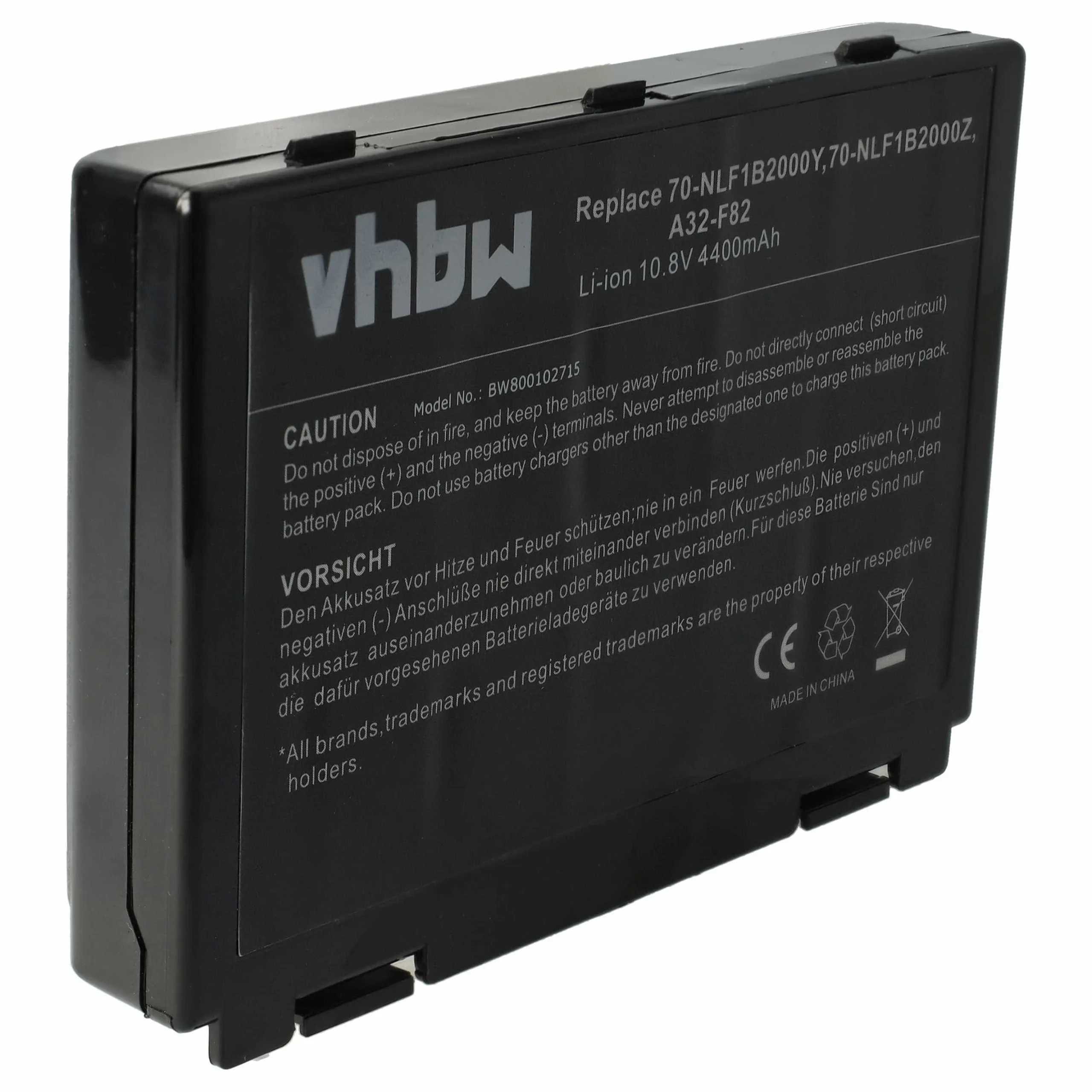 Batterie remplace Asus A32-F52, L0690L6, A32-F82 pour ordinateur portable Asus- 4400mAh 11,1V Li-ion, noir