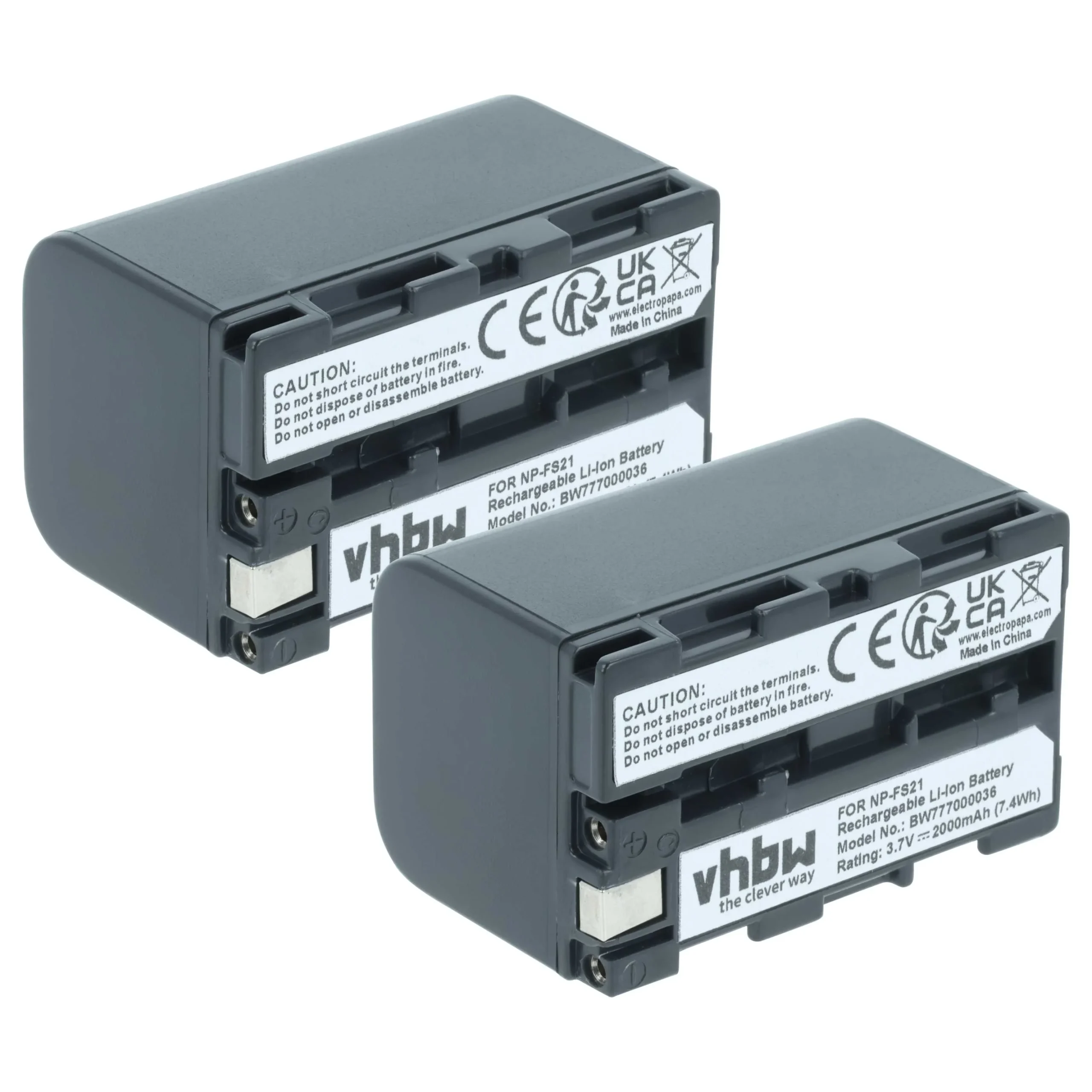 2x Batteries remplace Sony NP-FM11, NP-FS10, NP-F11, NP-FM10, NP-F10 pour caméscope Sony- 2000mAh 3,6V Li-ion