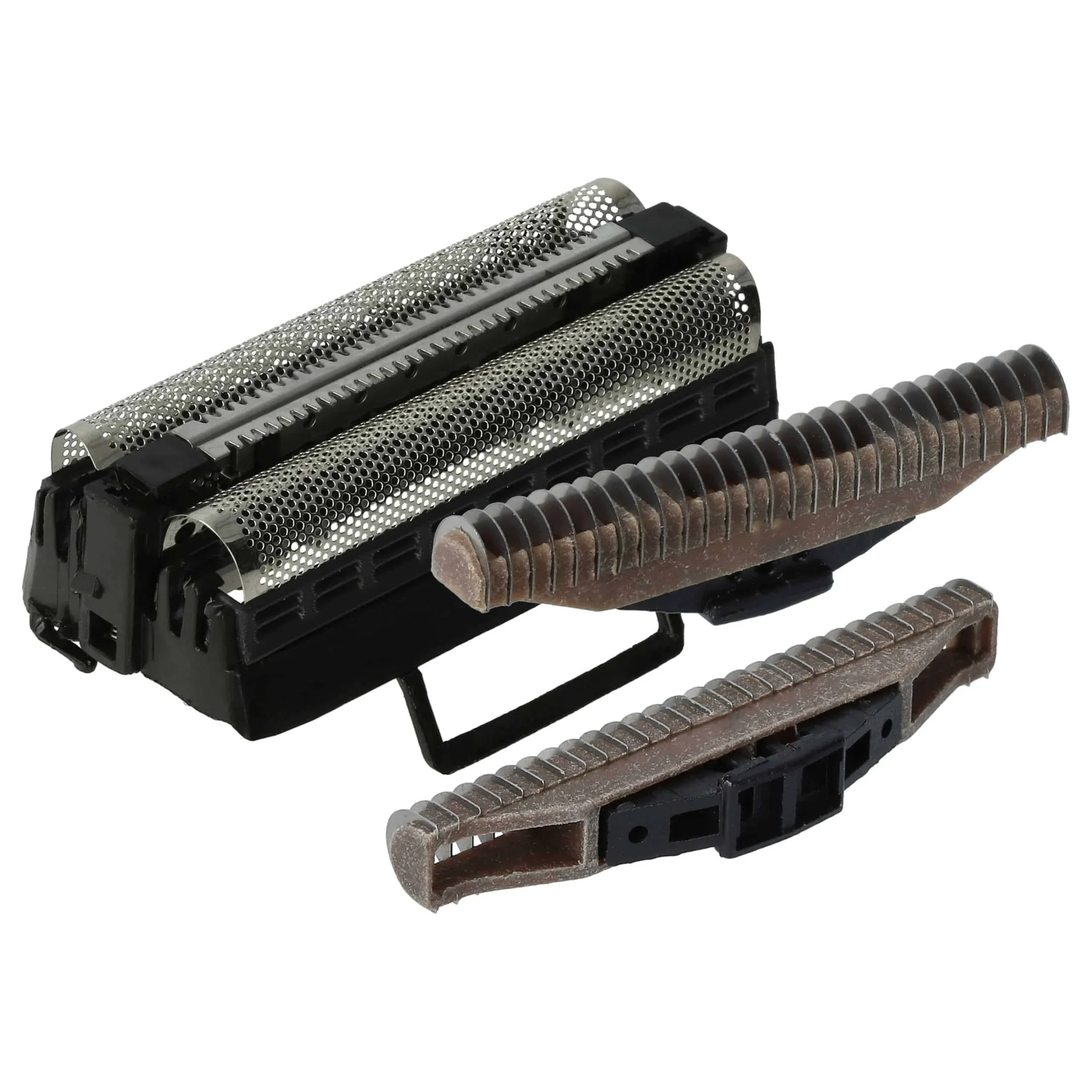 2x bloc de lames, 1x grille de rasoir double avec cadre pour Grundig - noir / argenté