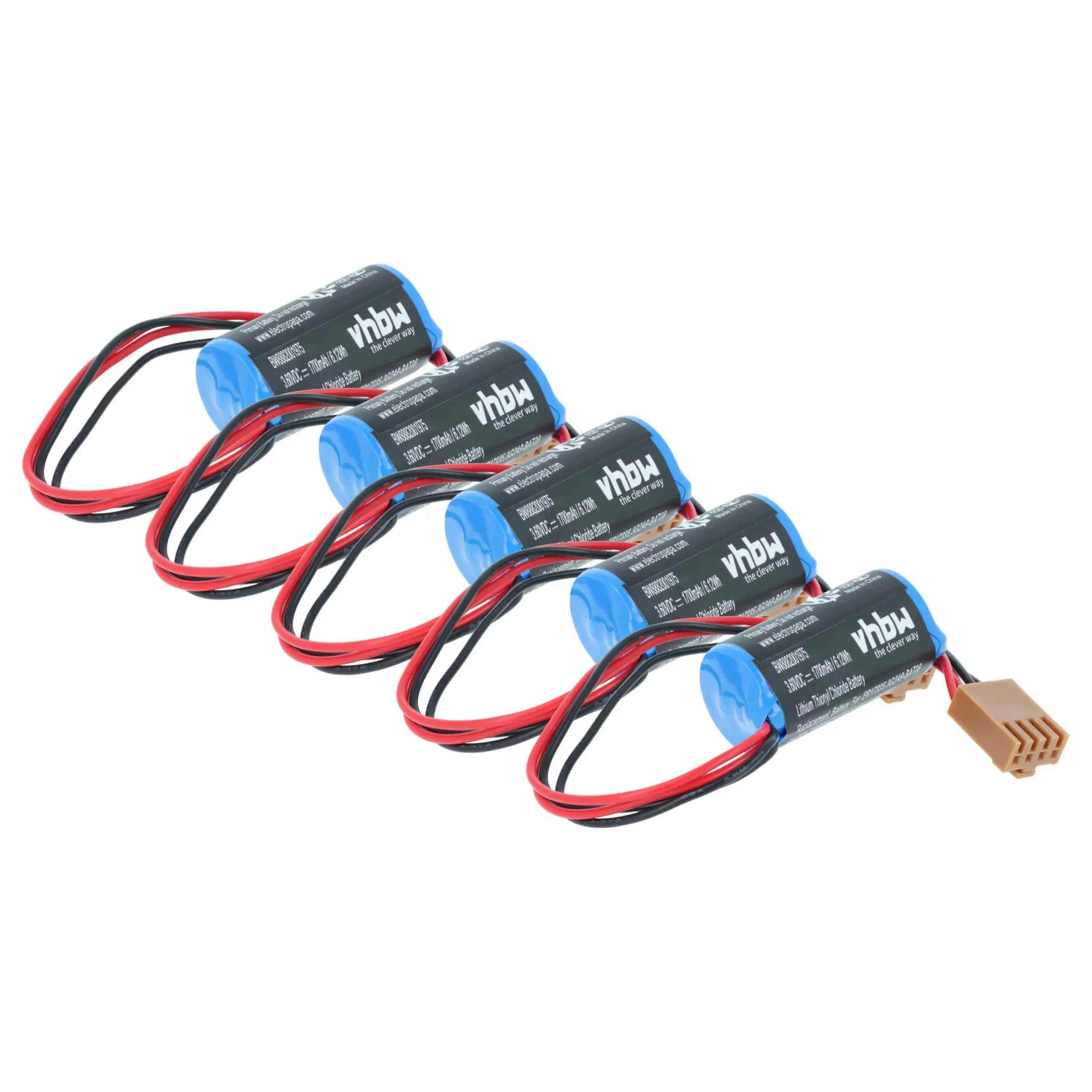 5x Piles remplace Omron 3G2A9-BAT08 pour PLC Programmable Logic Controller Omron - 1700mAh 3,6V Li-SOCl2