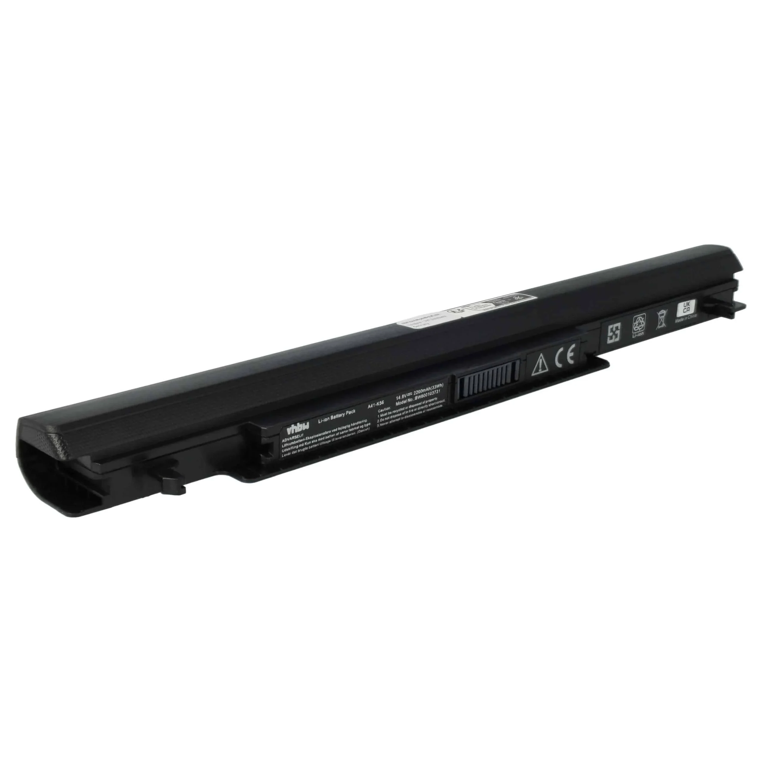 Batterie remplace Asus A31-K56, A41-K56, A32-K56 pour ordinateur portable Asus- 2200mAh 14,8V Li-ion, noir