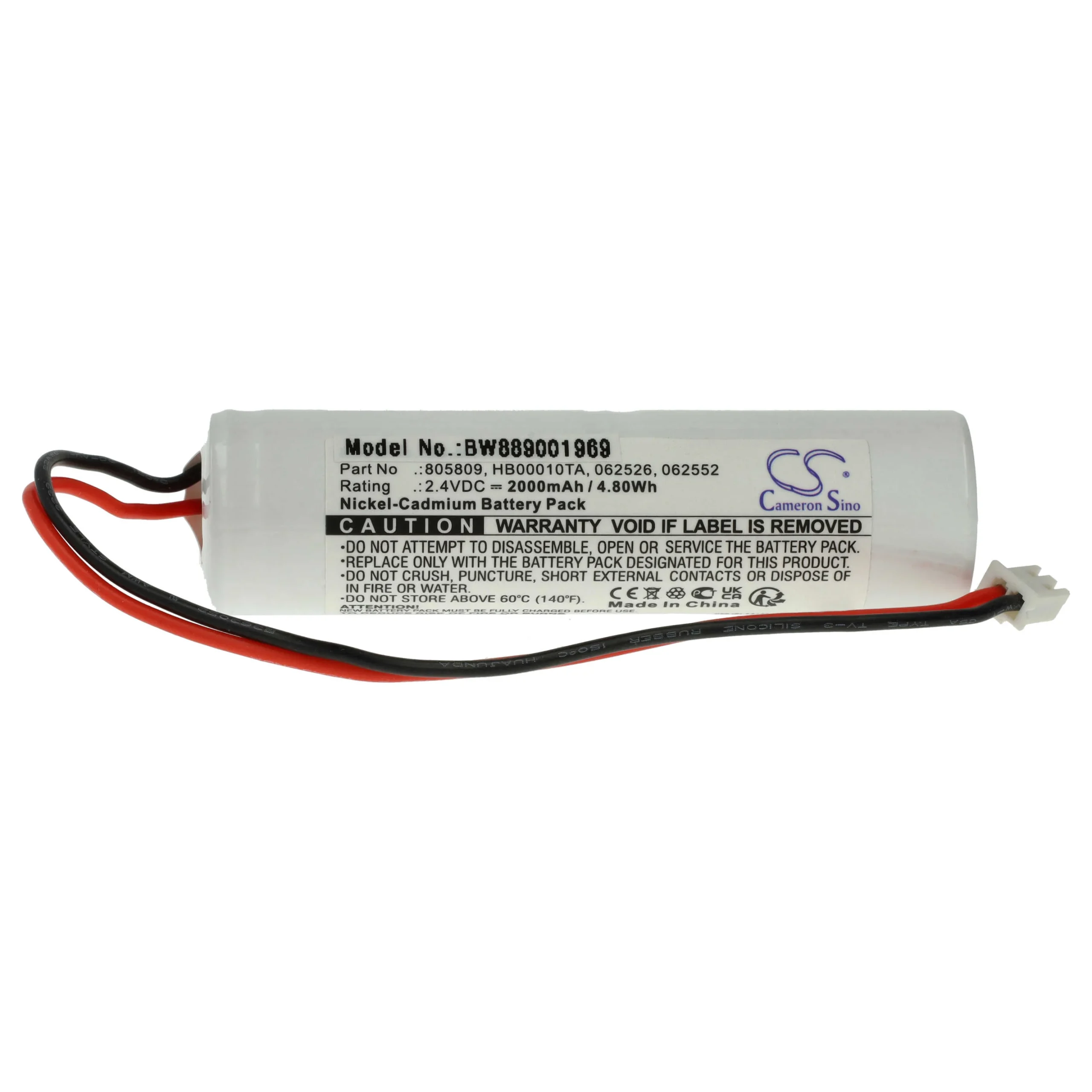Batterie remplace Legrand 062552, 062526, 805809, 061092 pour éclairage de secours Legrand - 2000mAh 2,4V NiMH