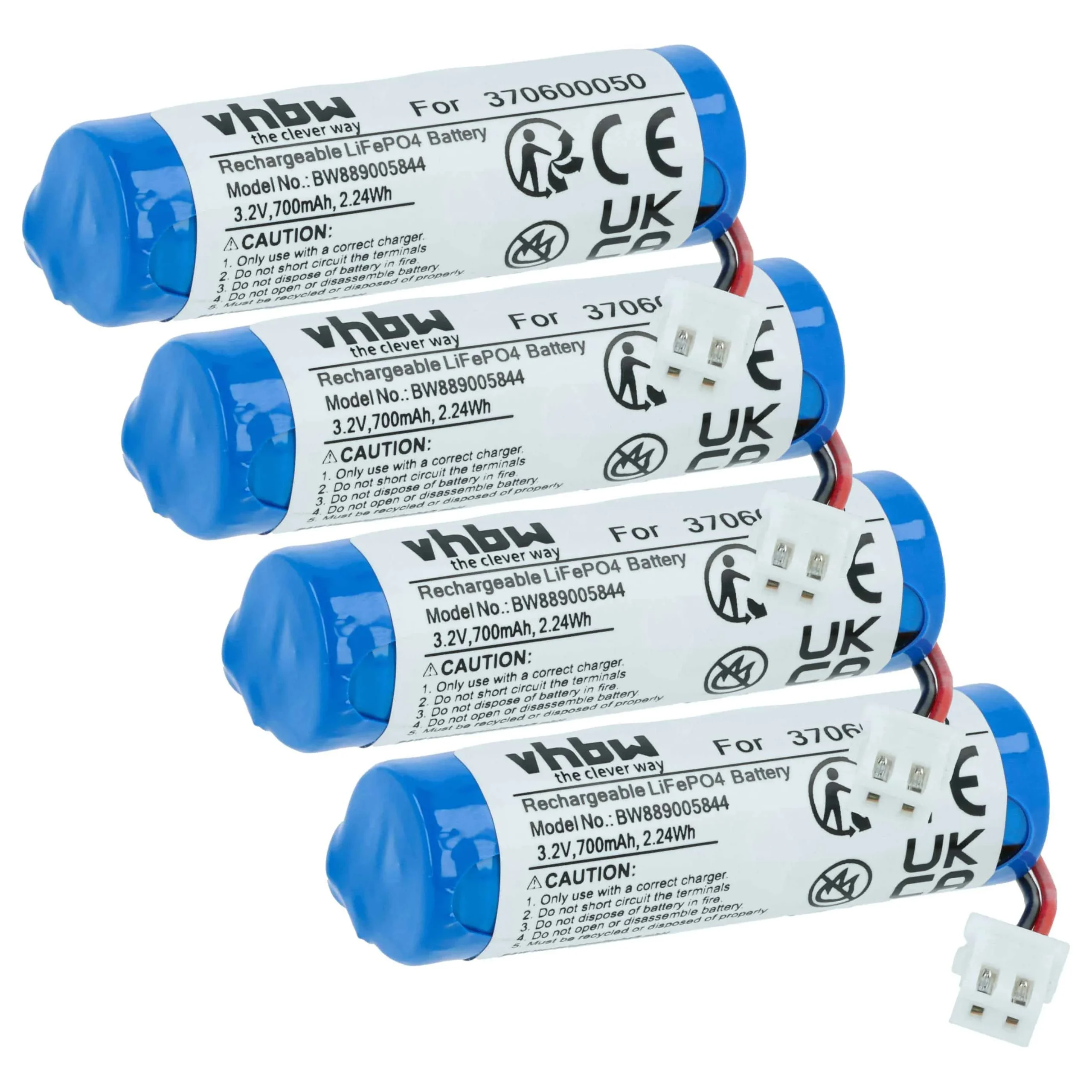 Batterie (4 pcs.) remplace Carrera 370600050 modèle radio-télécommandé - 700mAh 3,2V LiFePO4, JST ZH