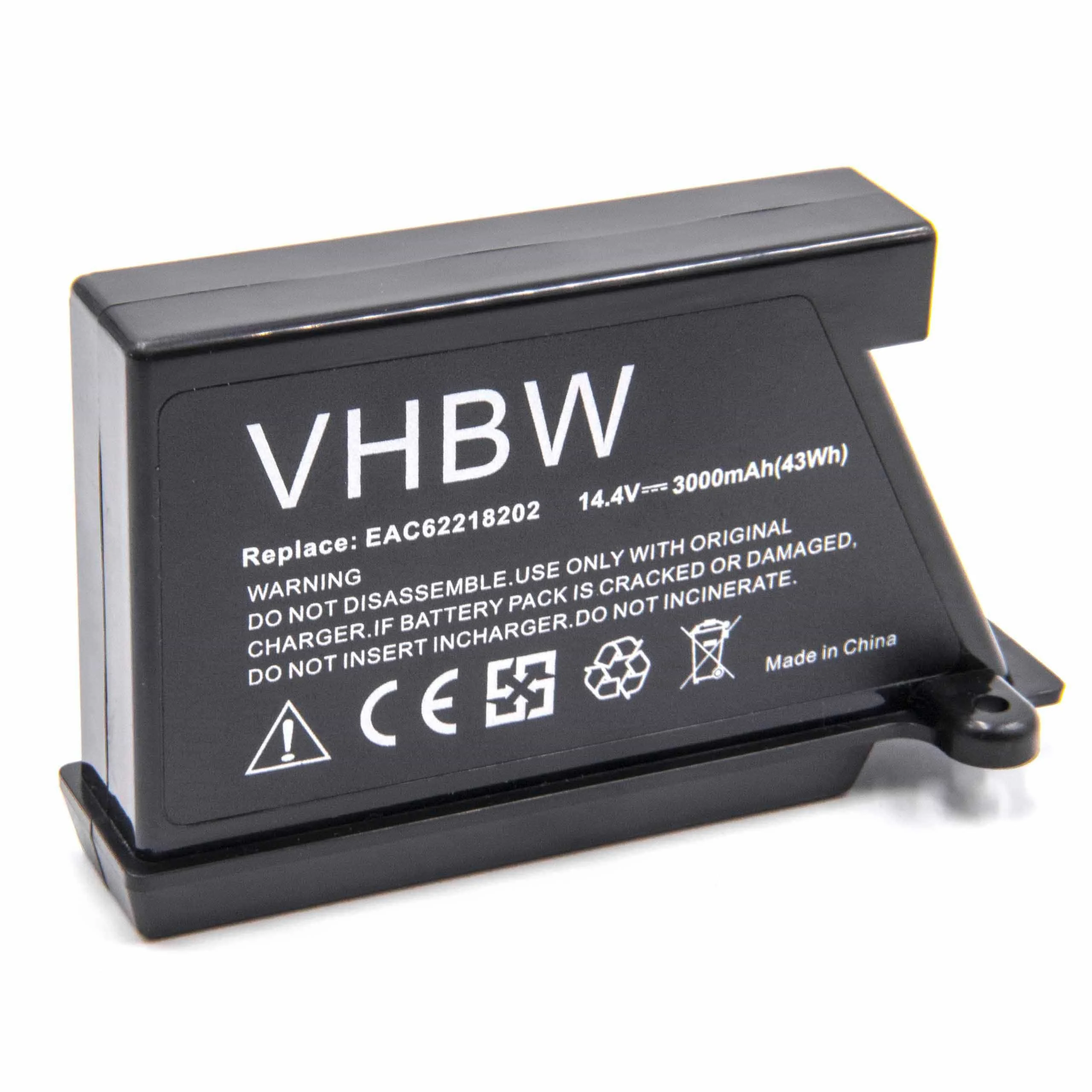 Batterie remplace LG EAC60766102, EAC60766101, BRL1 pour robot aspirateur LG - 3000mAh 14,4V Li-ion