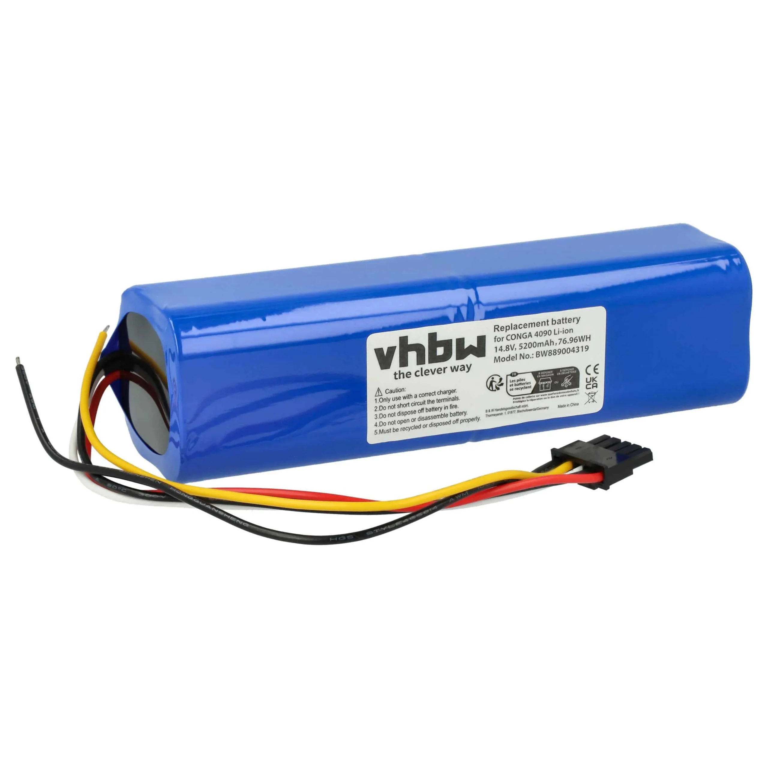 Batterie remplace Cecotec 49CE5402, 80694 pour robot aspirateur Cecotec - 5200mAh 14,8V Li-ion