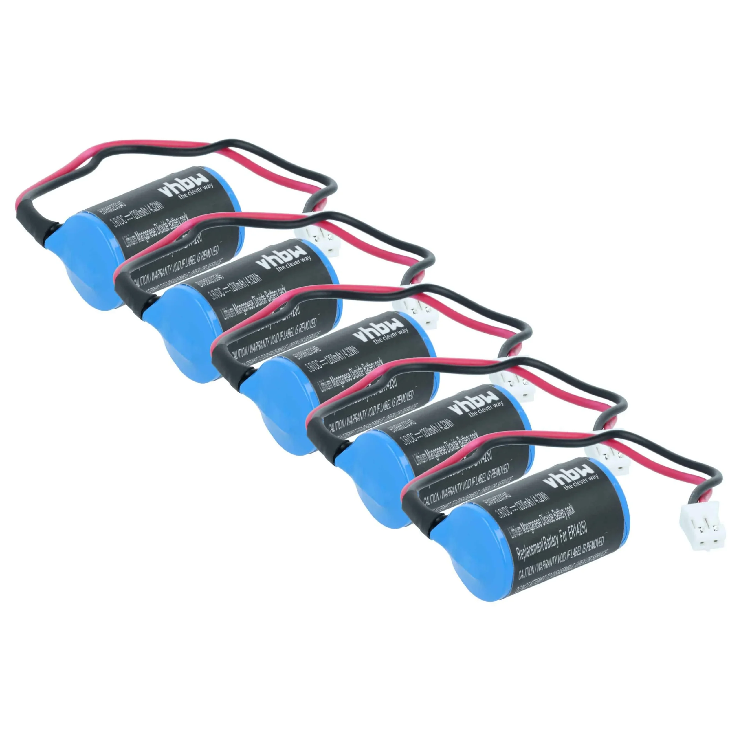 Pile (5 pcs.) remplace Siemens A2C59511954, A2C59511954X chronotachygraphe - 1200mAh 3,6V Li-SOCl2