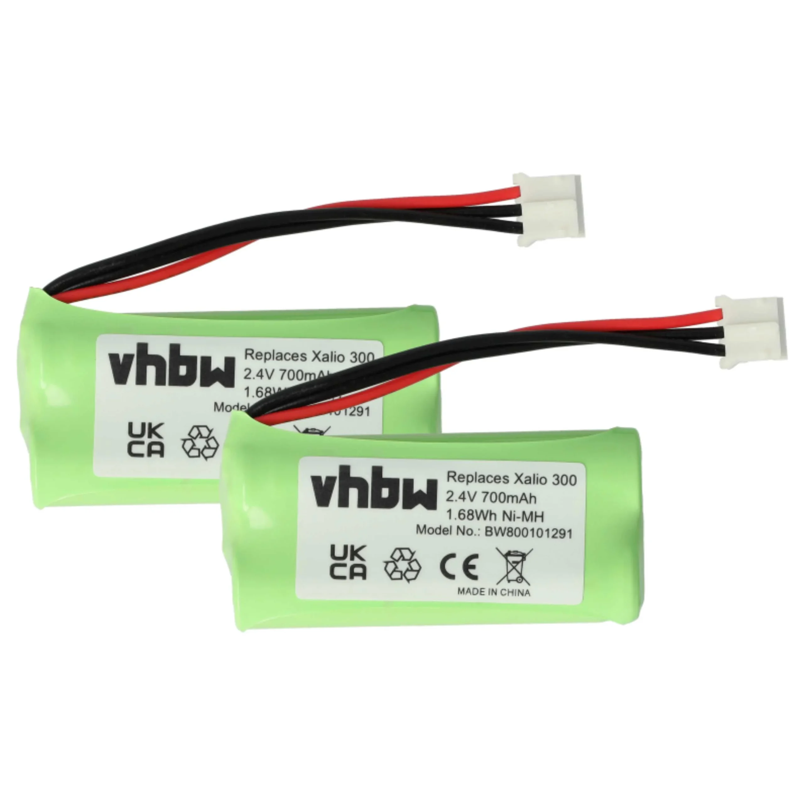 2x Batteries remplace H-AAA500X2 pour téléphone Philips - 700mAh 2,4V NiMH