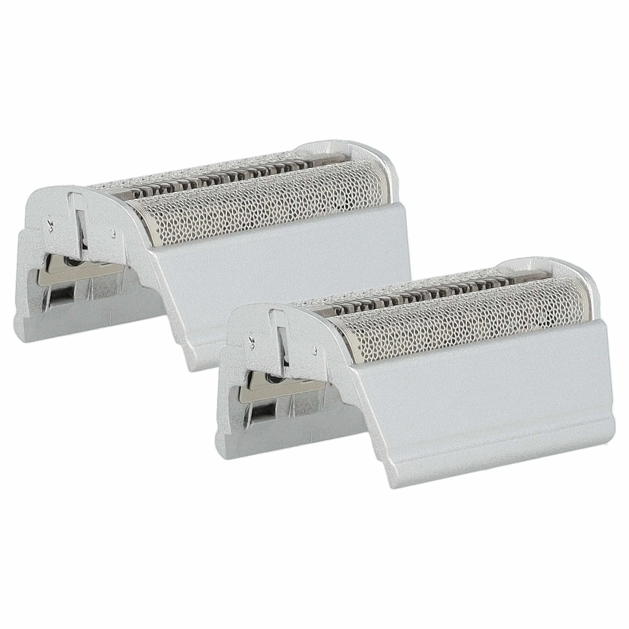 2x Grilles doubles remplace Braun SB505, 31B, 31S pour rasoir Braun - avec cadre de tête, argenté