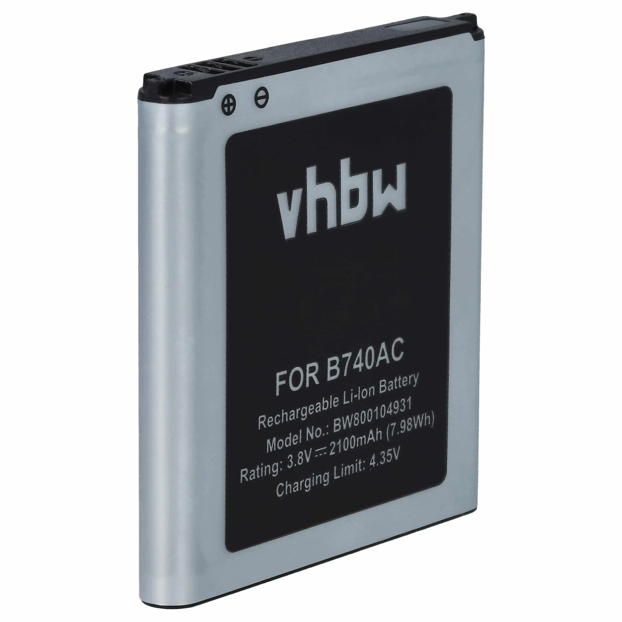 Batterie remplace Samsung B740AC, EB-K740AEWEG, B740, B740AE téléphone portable Samsung - 2100mAh 3,8V Li-ion
