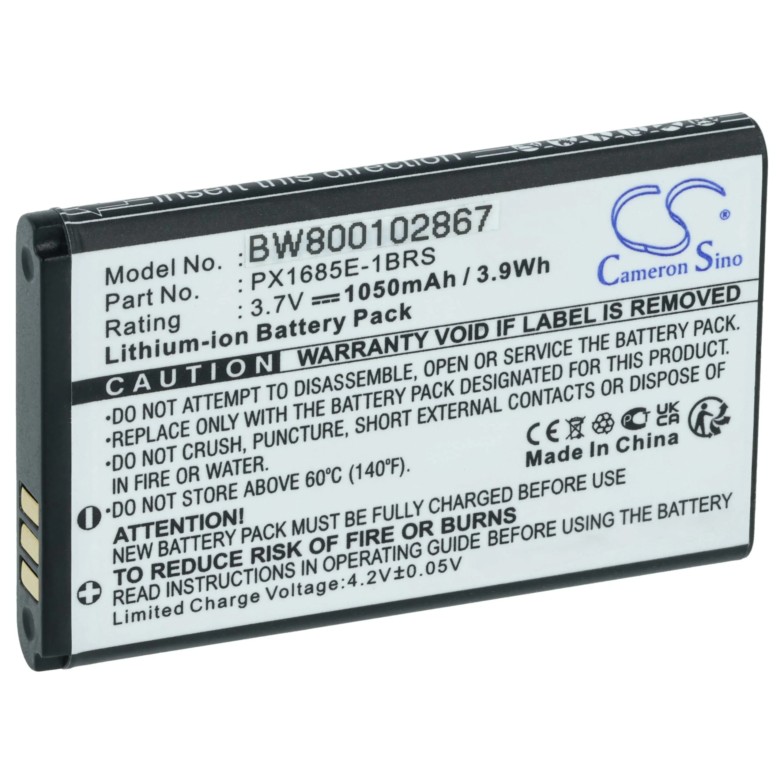 Batterie remplace Toshiba 084-07042L-009, PX1685E, PX1685 pour caméscope Toshiba- 1000mAh 3,7V Li-ion