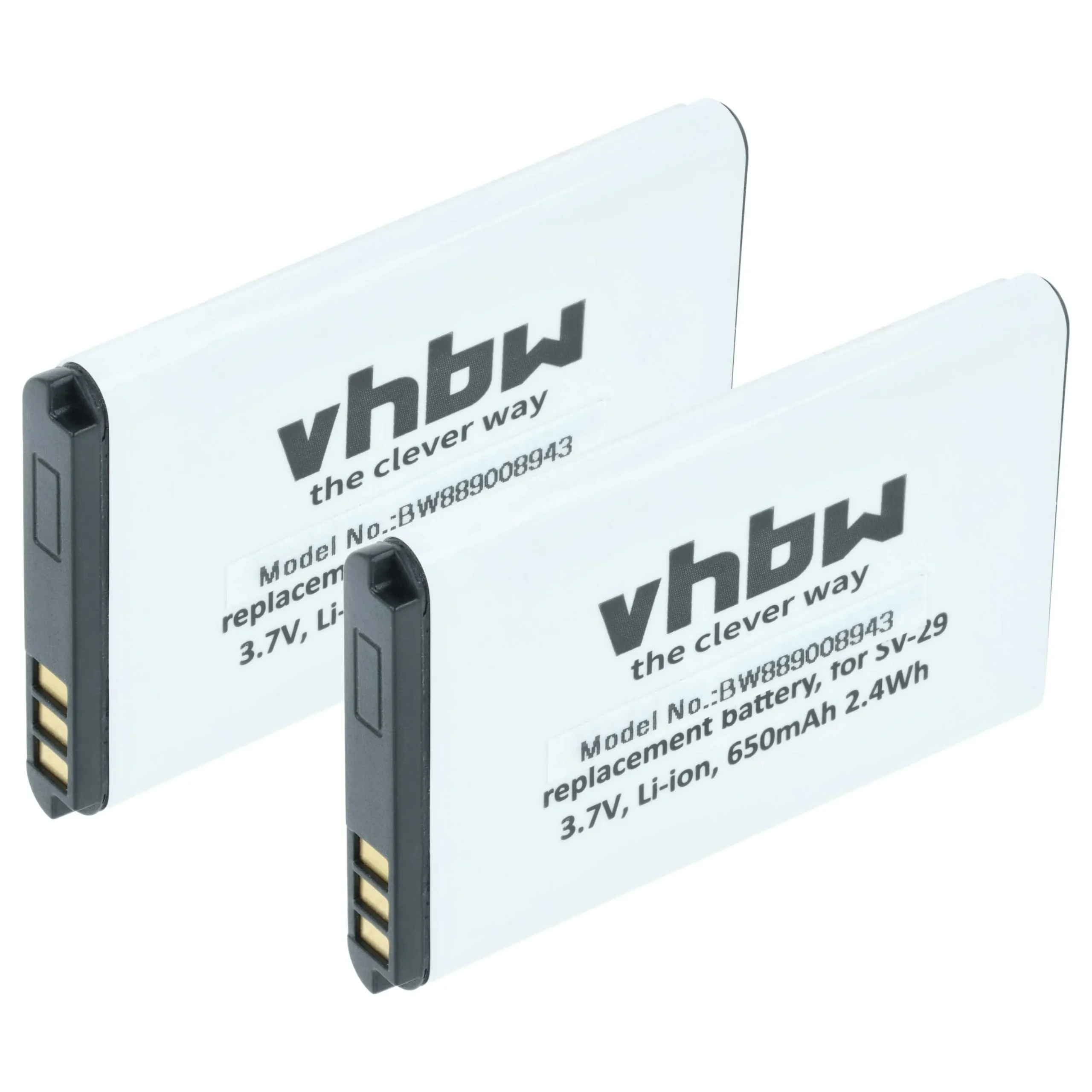 Batterie (2 pcs.) remplace Alcatel RTR001F01, 10000058 téléphone portable T-Com - 650mAh 3,7V Li-ion
