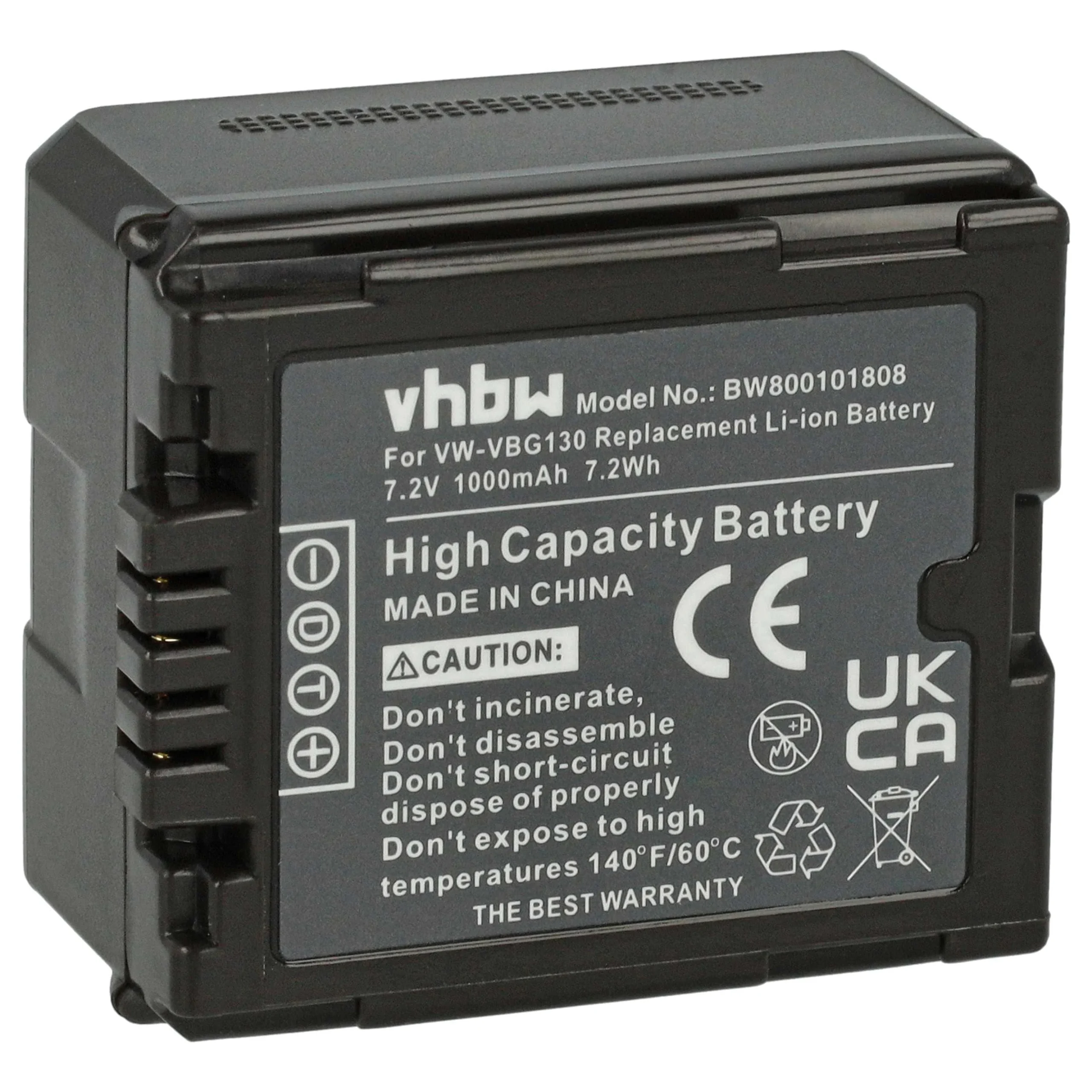 Batterie remplace Panasonic VW-VBG070, VW-VBG130 pour caméscope Panasonic- 1000mAh 7,2V Li-ion avec puce