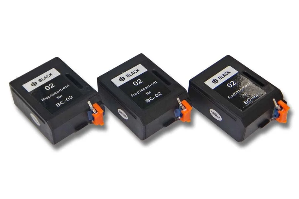 3x Cartouches remplace Canon BC-02, BX-02, BC-01 pour imprimante - noir