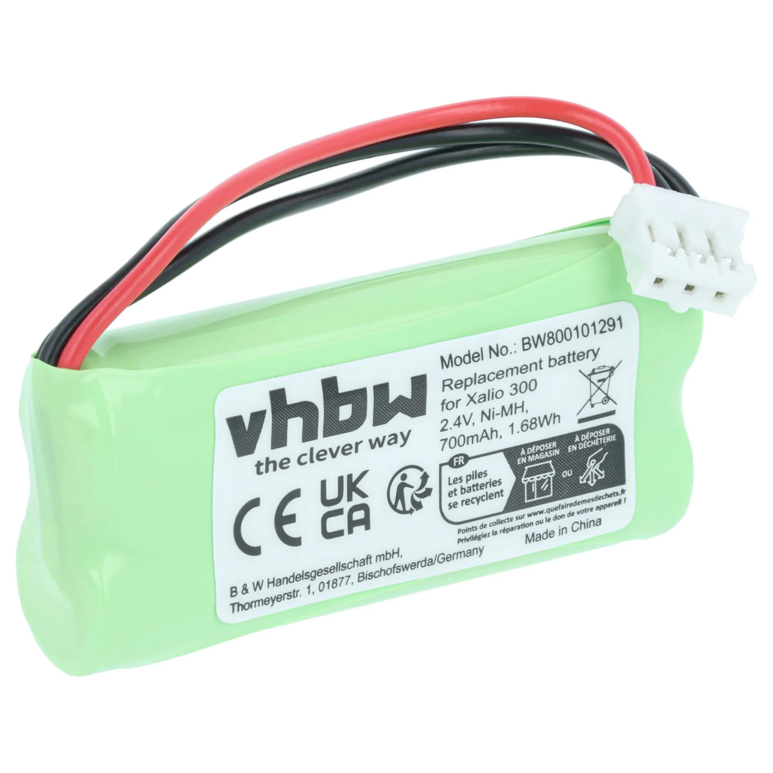 Batterie remplace Philips 60AAAH2BMX, 2HR-AAAU, H-AAA500X2 pour téléphone Philips - 700mAh 2,4V NiMH