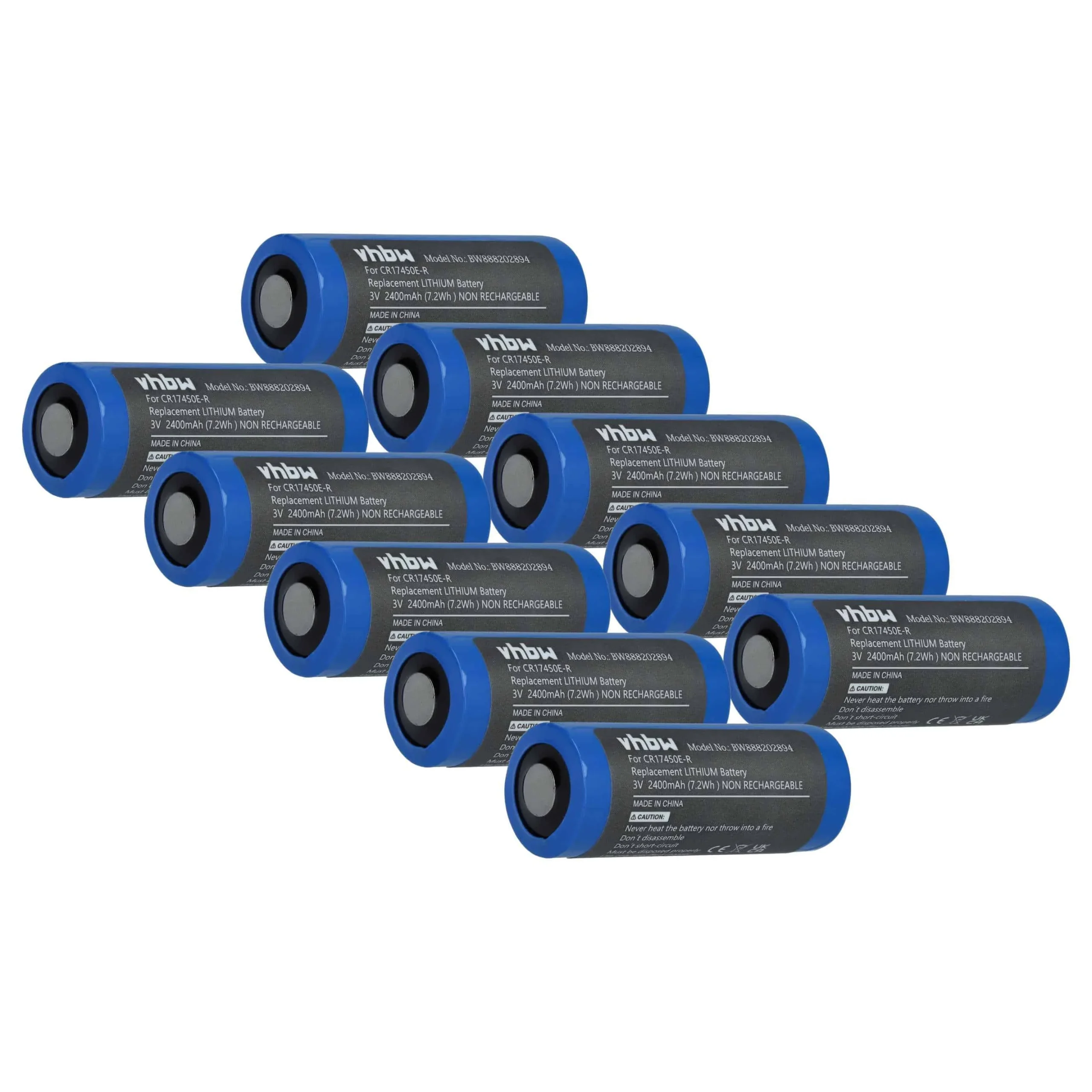 Pile (10 pcs.) remplace CR17450E-R - 2400mAh 3V lithium