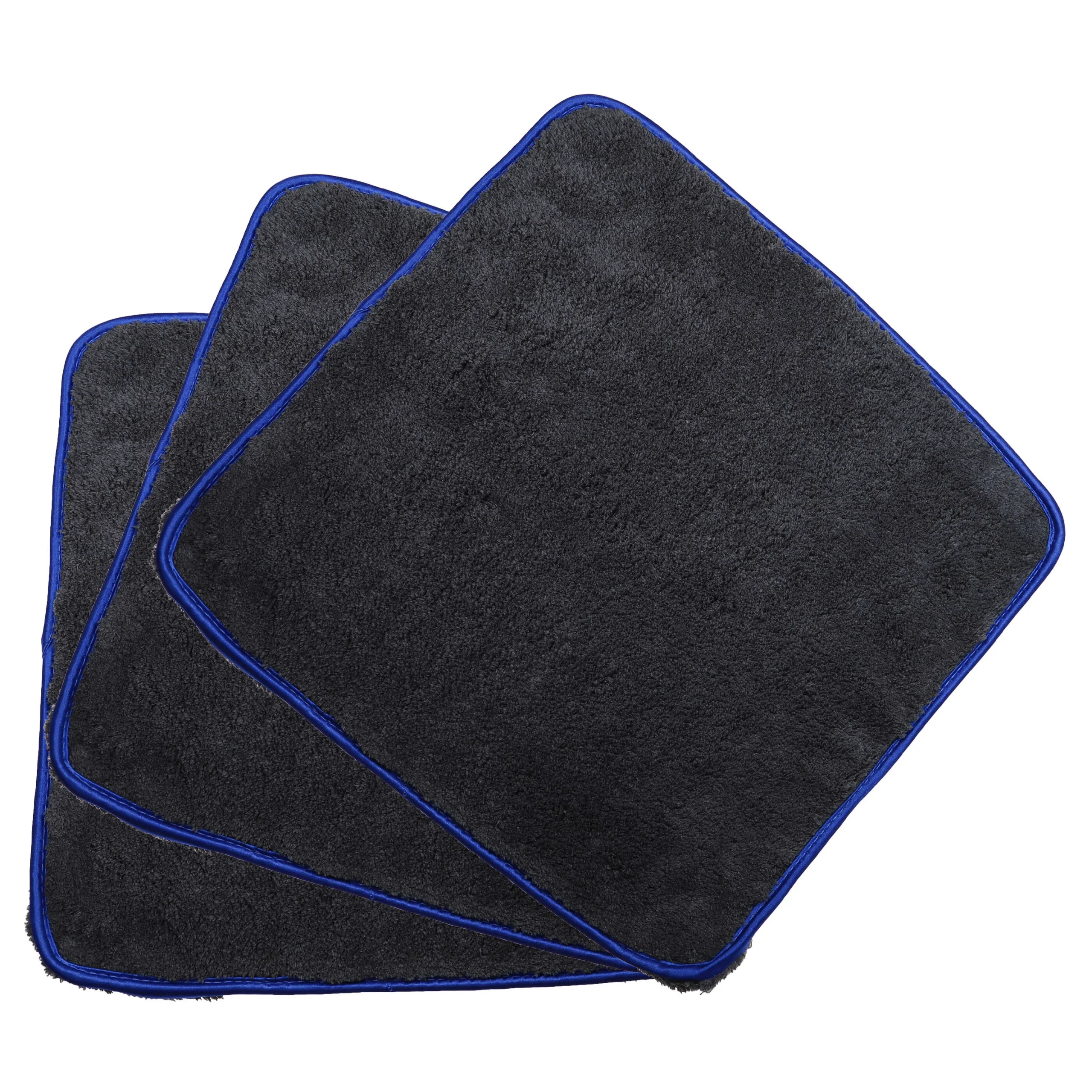 Chiffon en microfibre par lot de 3 pc. pour l'auto et la moto - 40 x 40 cm, réutilisable noir / bleu