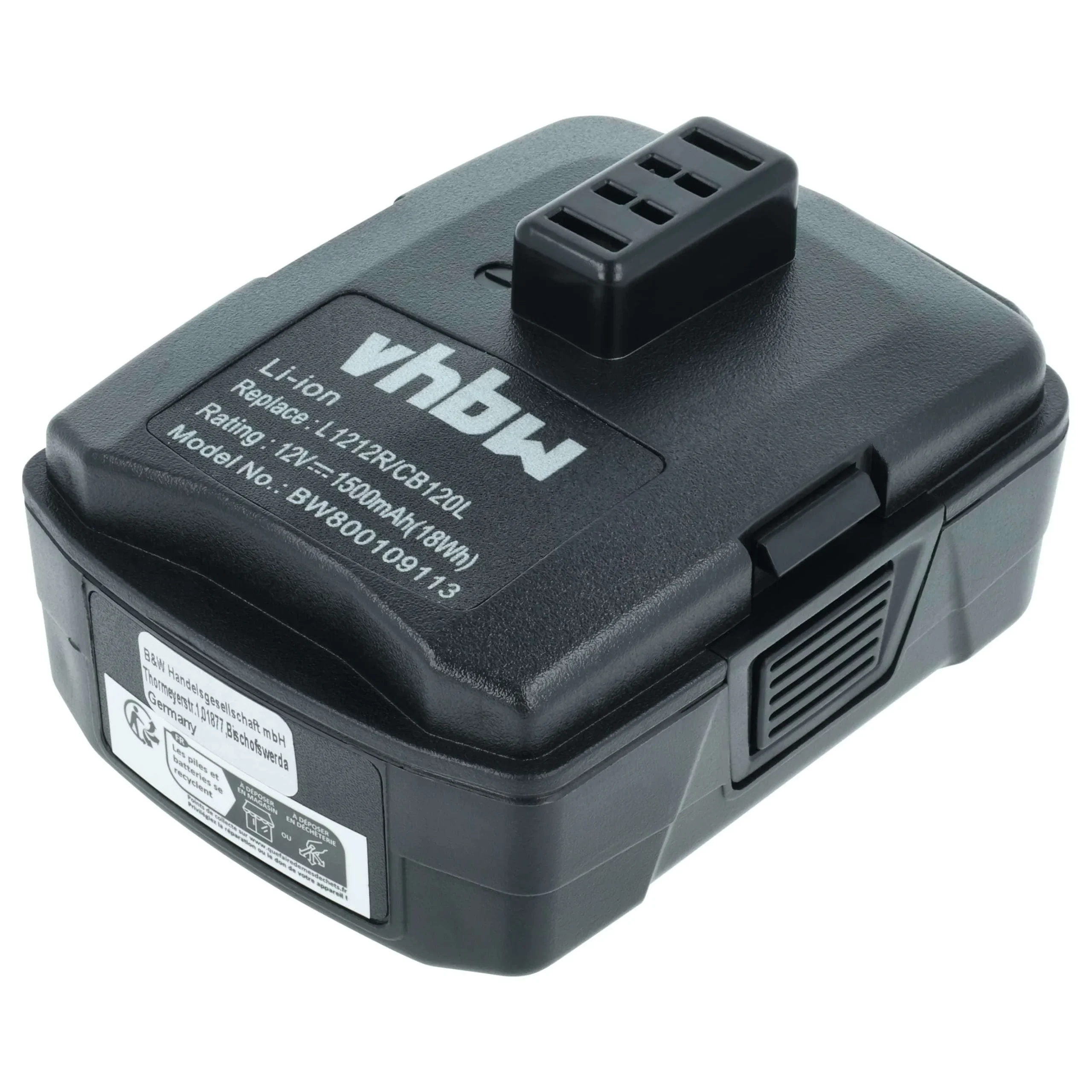 Batterie remplace Ryobi 130503001, BPL-1220, CB120L, 130503005 outil électrique Ryobi - 1,5Ah 12V Li-ion
