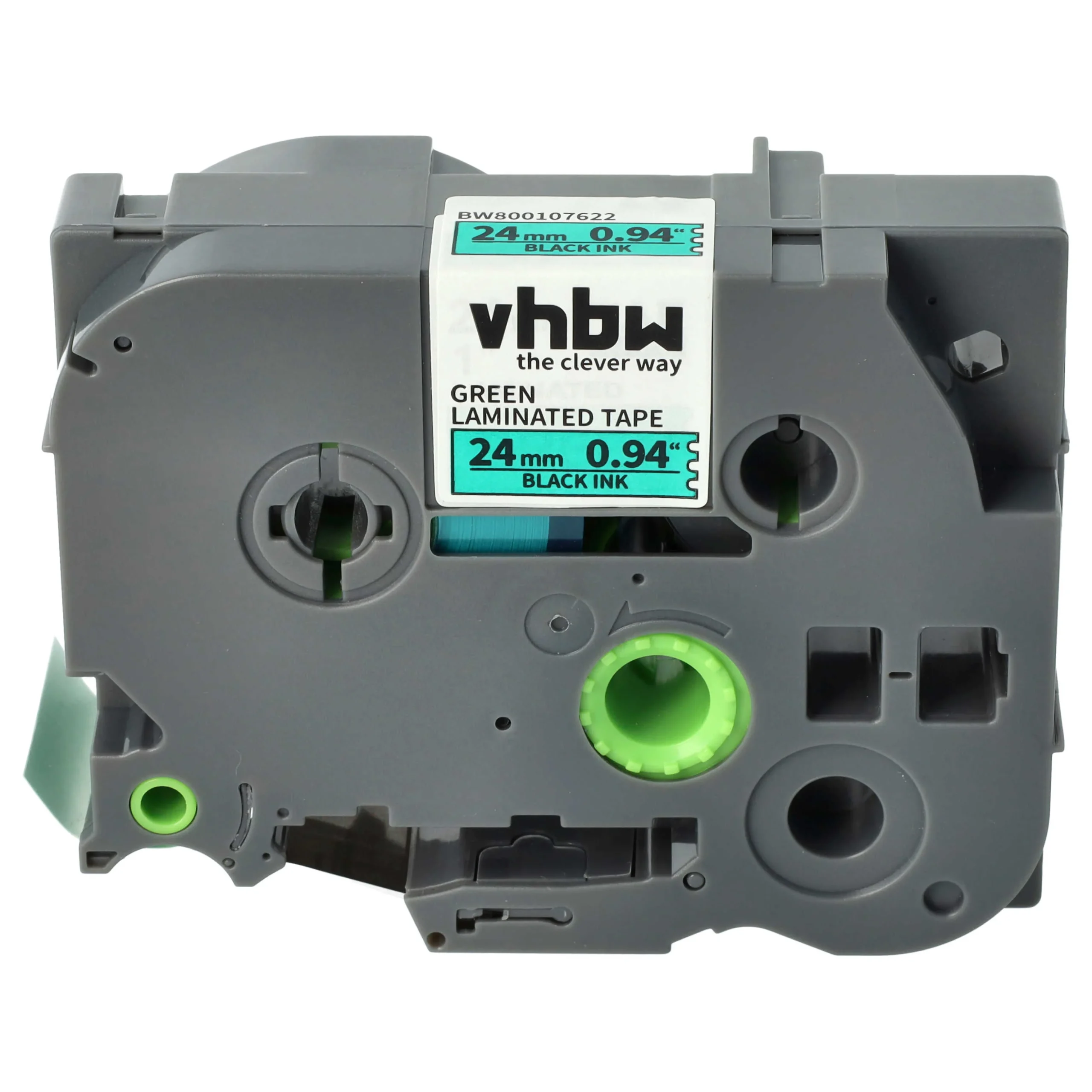 Cassette à ruban remplace Brother TZ-751, TZE-751 - 24mm lettrage Noir ruban Vert, plastique