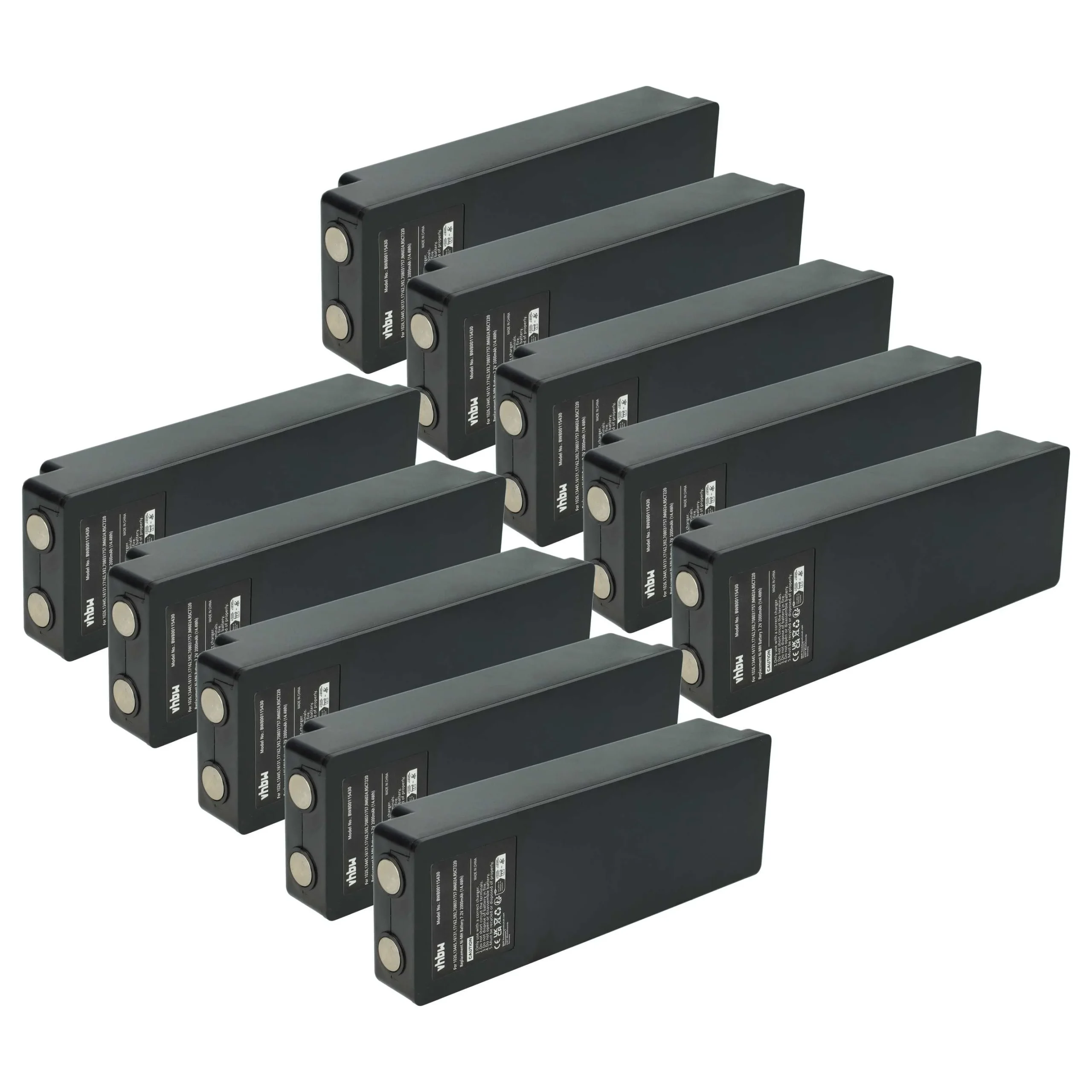 Batterie (10 pièces) remplace Scanreco 1026 pour télécommande Palfinger, Scanreco 590, 592 - 2000mAh 7,2V NiMH