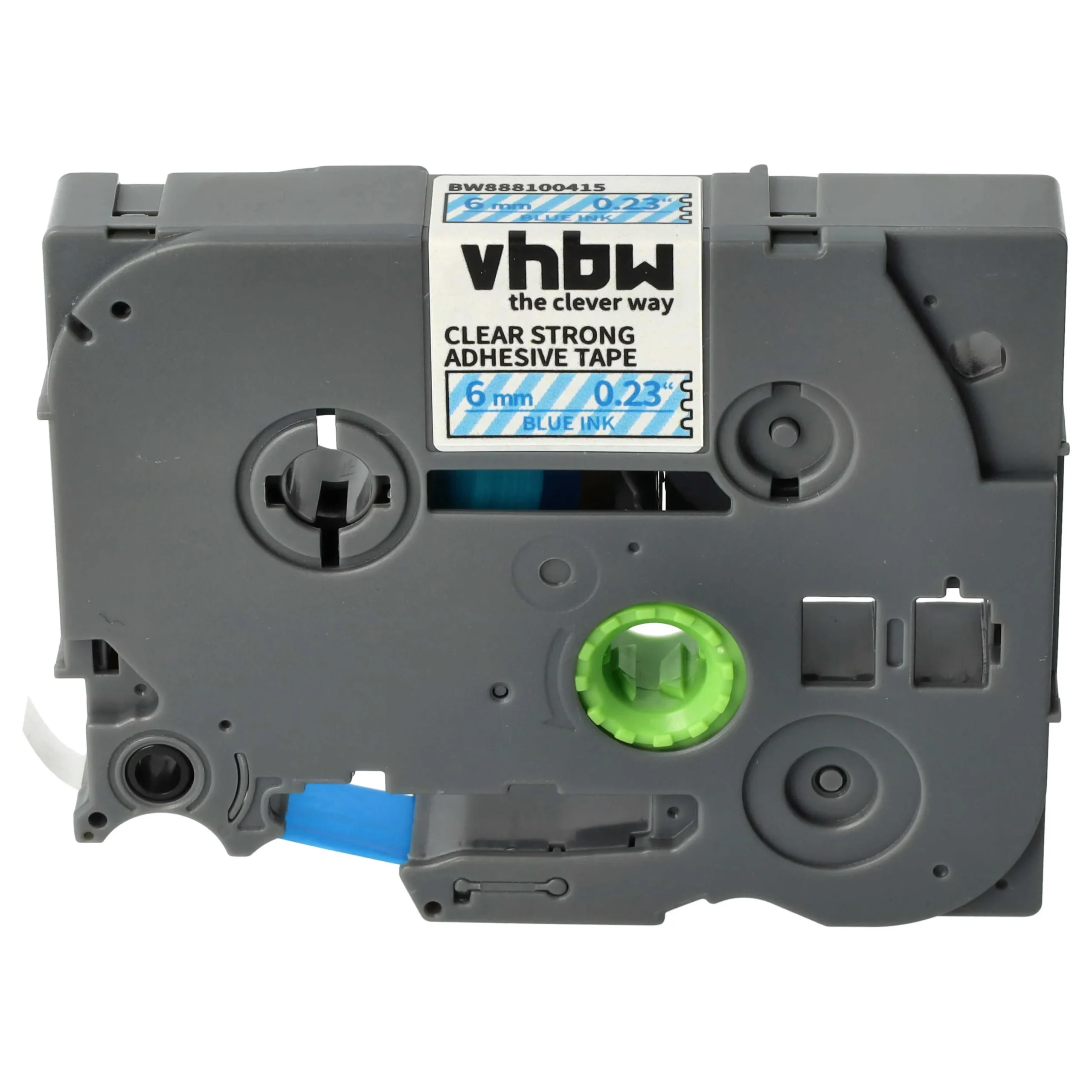 Cassette à ruban remplace Brother TZE-113 - 6mm lettrage Bleu ruban Transparent, plastique