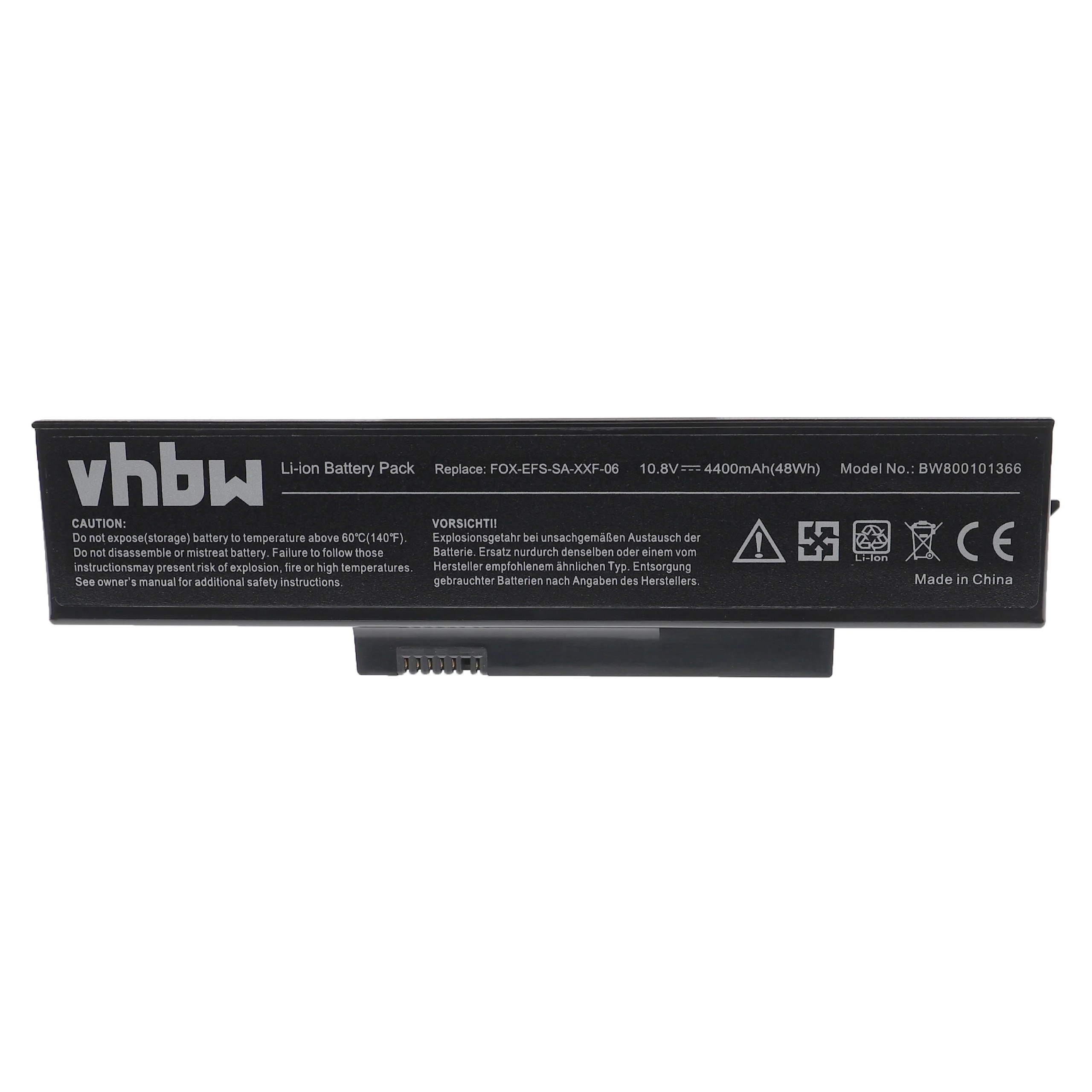 Batterie remplace Fujitsu-Siemens FOX-EFS-SA-XXF-04 ordinateur portable - 4400mAh 10,8V Li-ion
