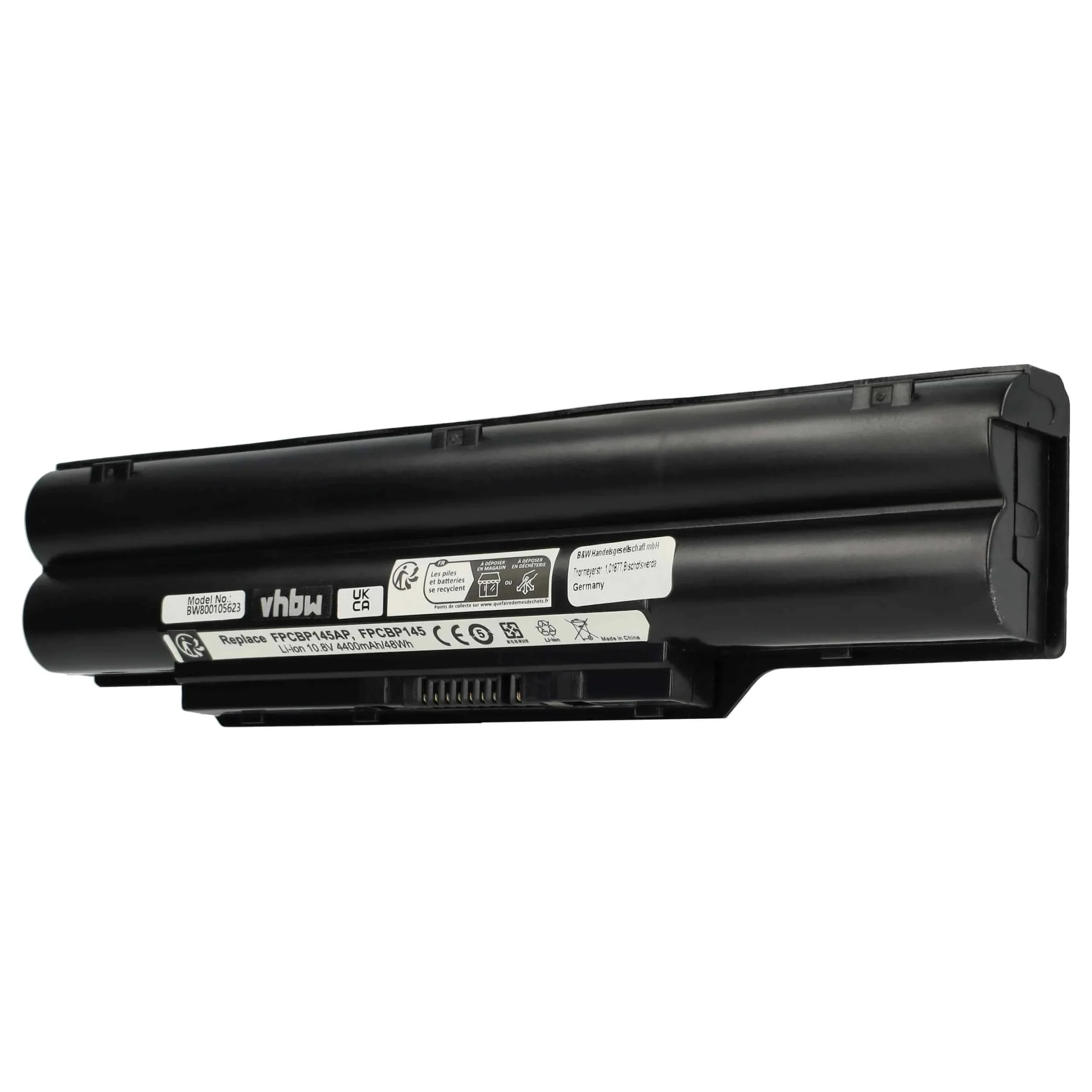Batterie remplace Fujitsu cp293541-01 pour ordinateur portable Fujitsu- 4400mAh 10,8V Li-ion, noir