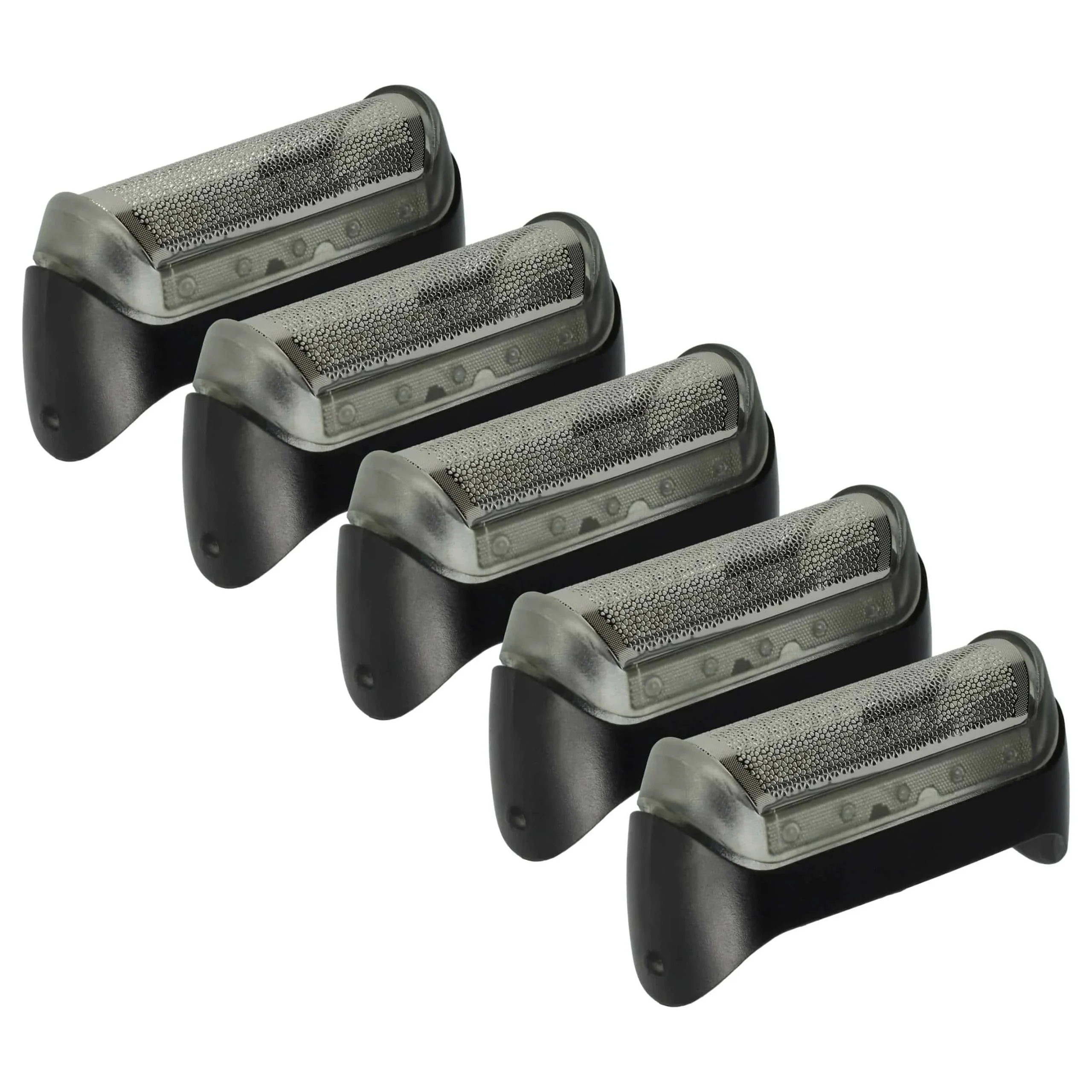 5x Grilles remplace Braun 5733700, 5733701, 20s, 20B, 10B pour rasoir Braun - avec cadre de tête, noir/argenté