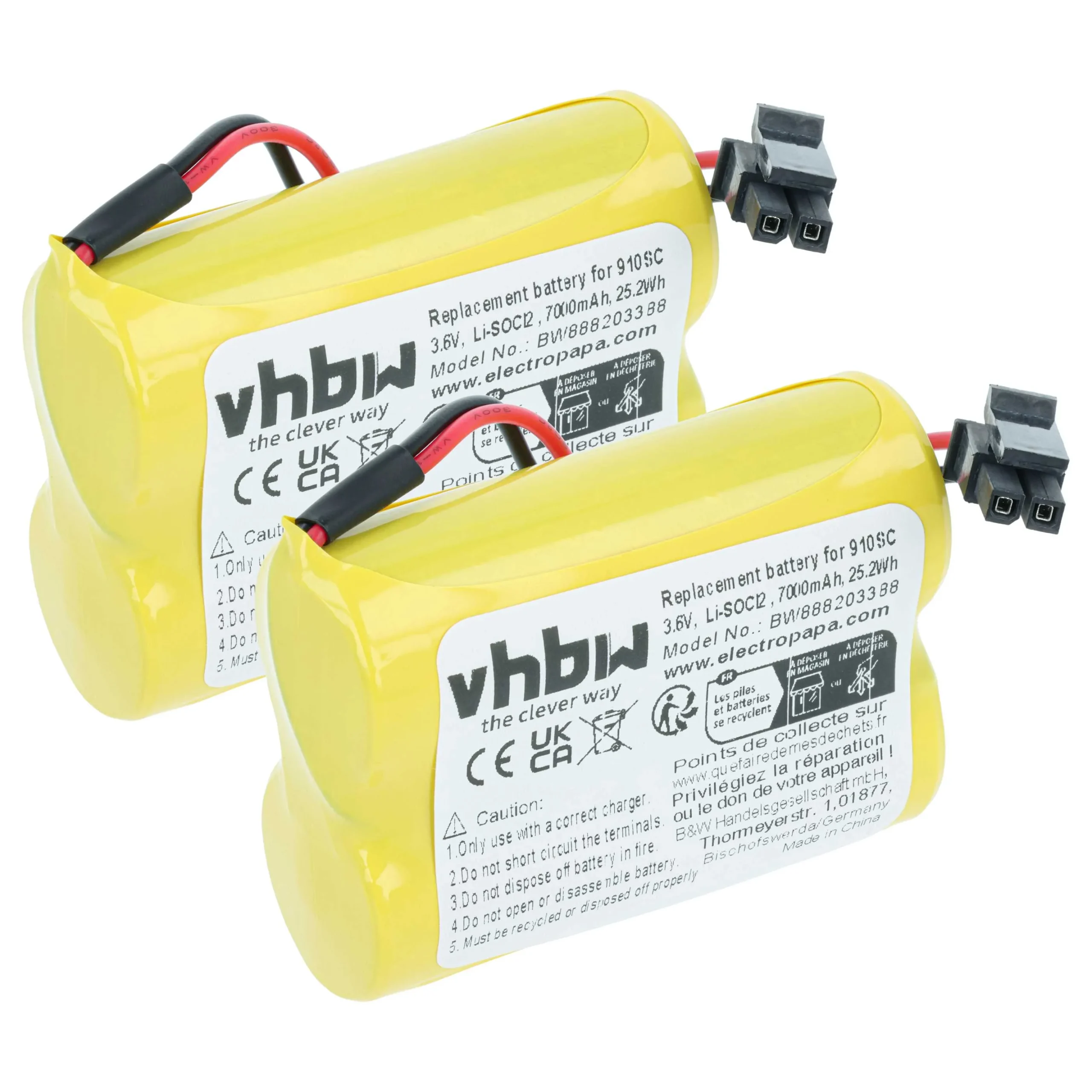 2x Piles remplace ABB 3HAC051036-001 pour PLC Programmable Logic Controller ABB - 7000mAh 3,6V Li-SOCl2
