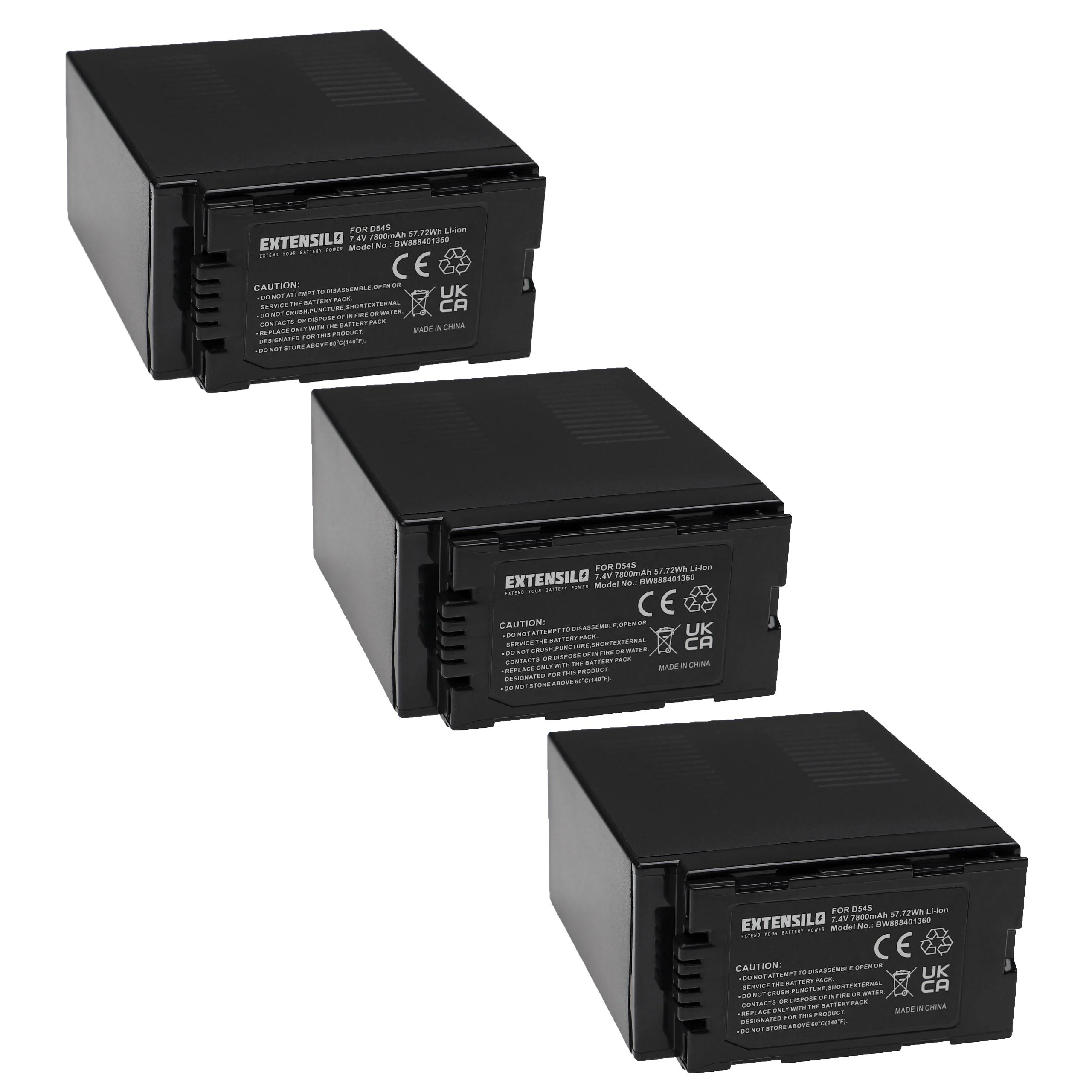 3x Batteries remplace Hitachi DZ-BP28, DZ-BP16 pour caméscope Hitachi- 7800mAh 7,4V Li-ion