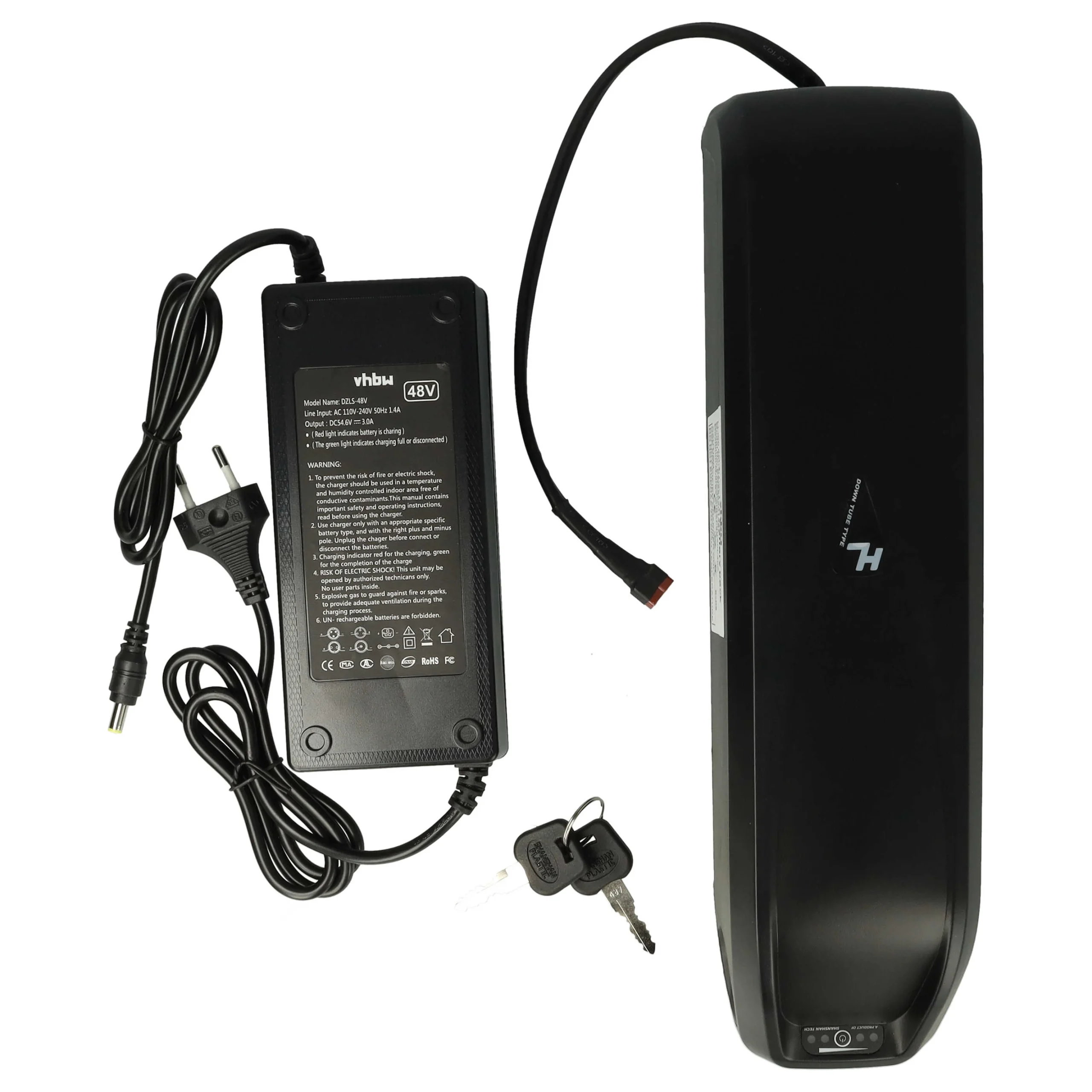 Batterie vélo électrique compatible avec Bafang BBS01 et système Hailong - 10,4Ah 48V Li-ion
