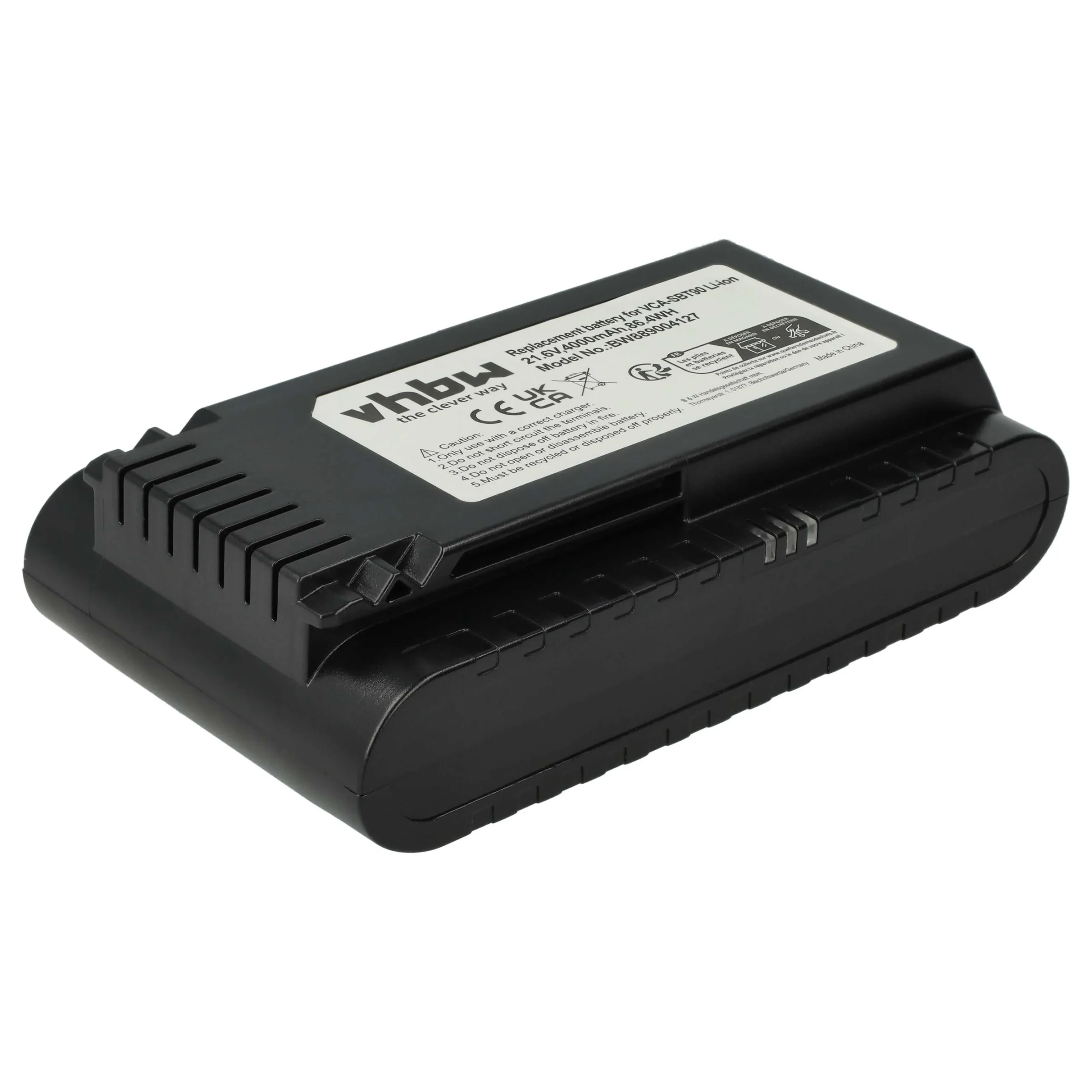 Batterie remplace Samsung DJ96-00221A, DJ96-00227A, VCA-SBT90 pour aspirateur Samsung - 4000mAh 21,6V Li-ion