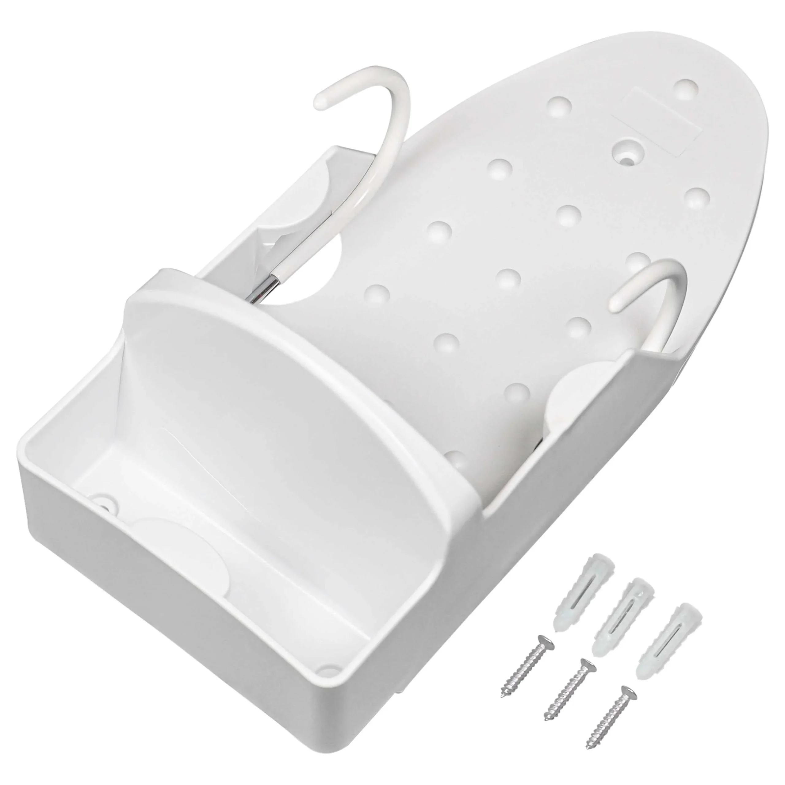 Support mural pour fer à repasser et table de repassage - 11,5 x 22,5 x 9 cm, blanc