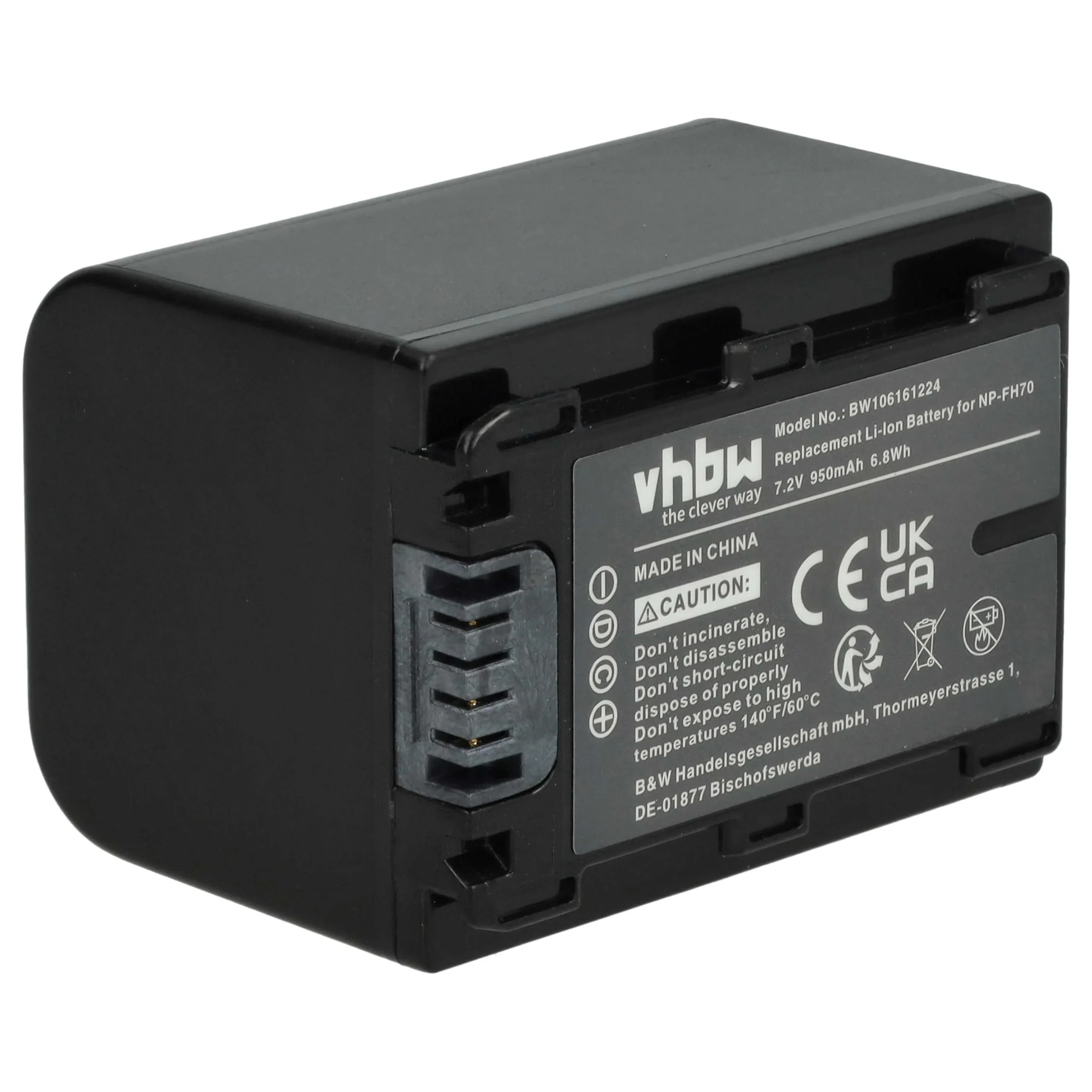 Batterie remplace Sony NP-FH50, NP-FH100, NP-FH70, NP-FH40 pour caméscope Sony- 950mAh 7,2V Li-ion avec puce