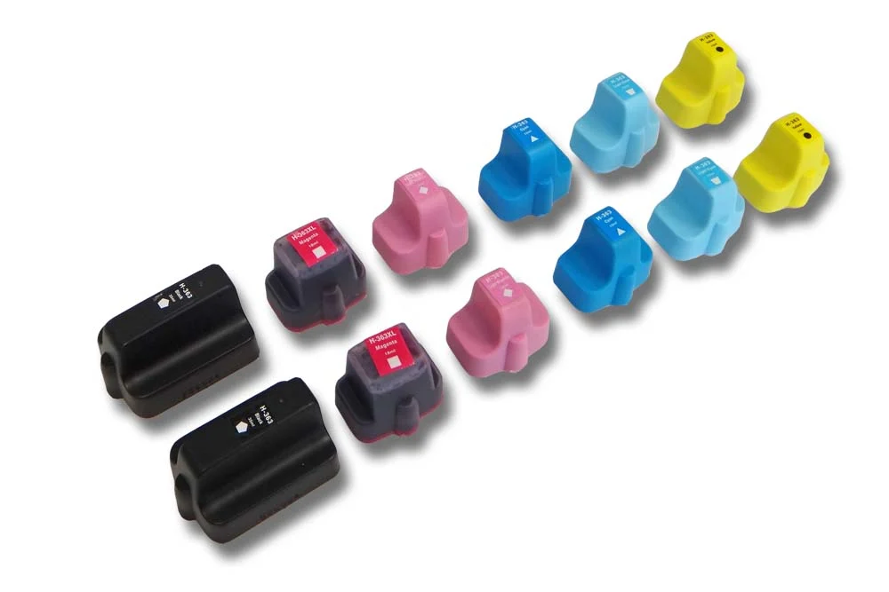 12x Cartouches remplace HP 363 02 Black, cyan, cyan clair pour imprimante - Accessoires pour imprimante