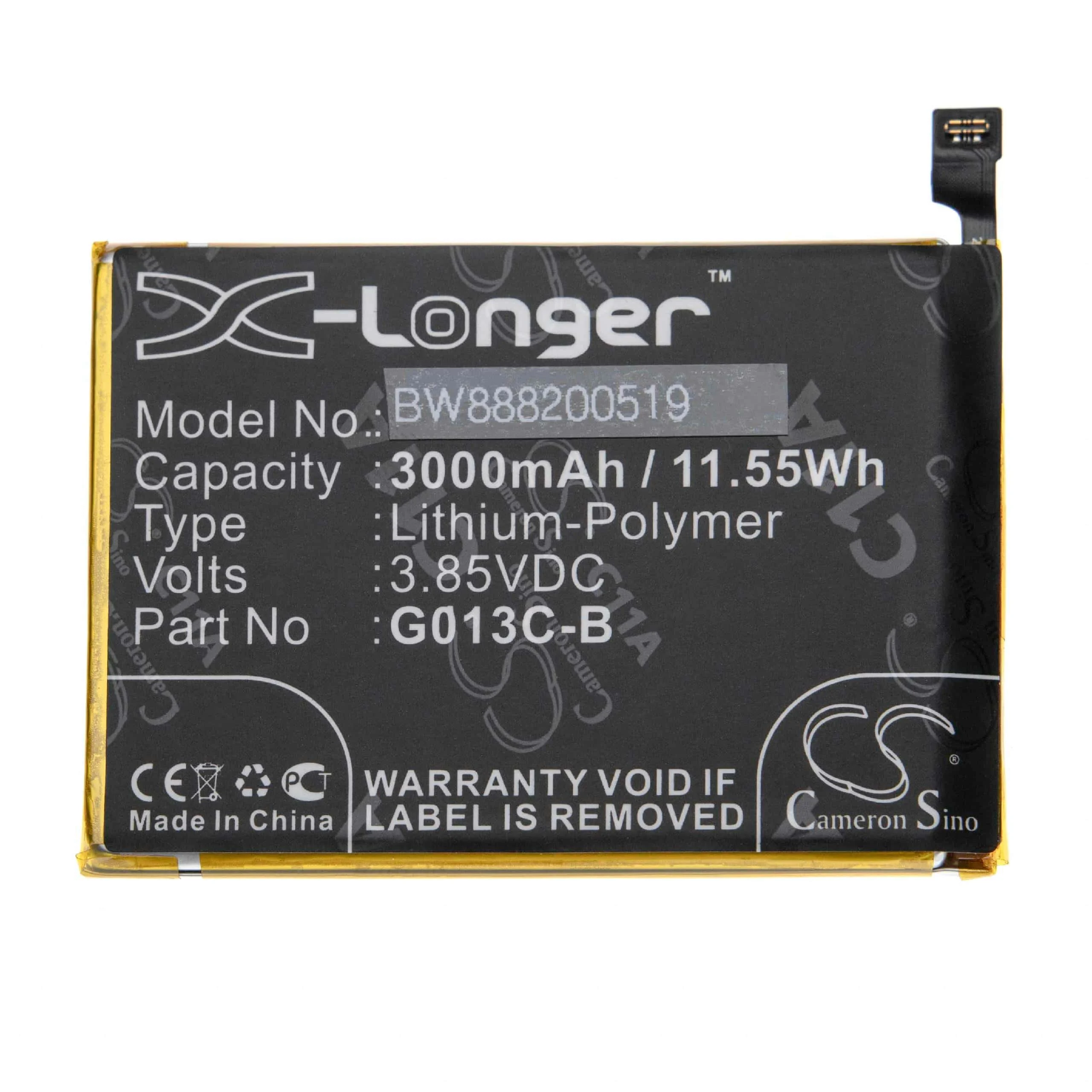 Batterie remplace Google G013C-B, 823-00086-01 téléphone portable Google - 2900mAh 3,85V Li-polymère