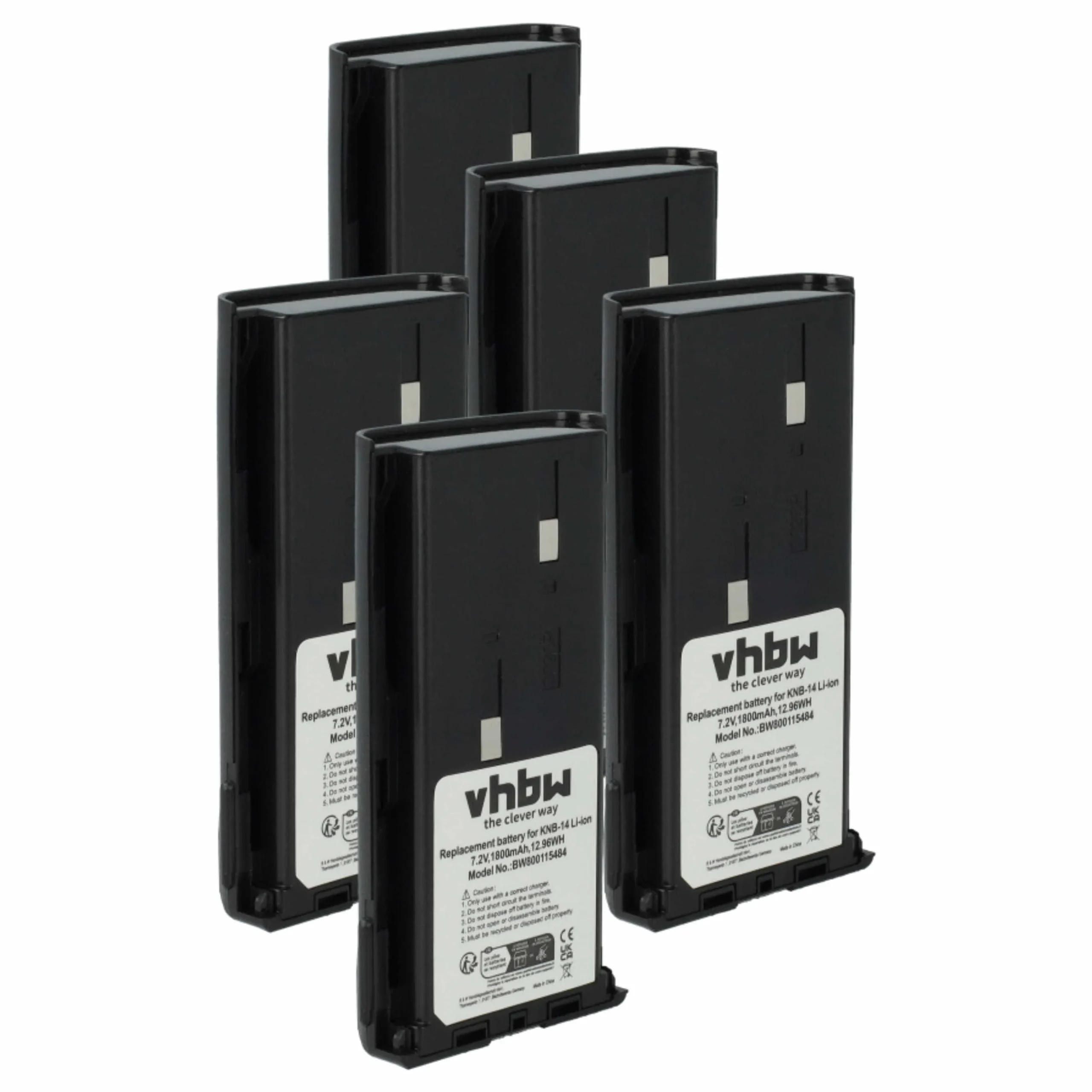 5x Batteries remplace Bidatong BD-15-L pour radio talkie-walkie Kenwood- 1800mAh 7,4V Li-ion