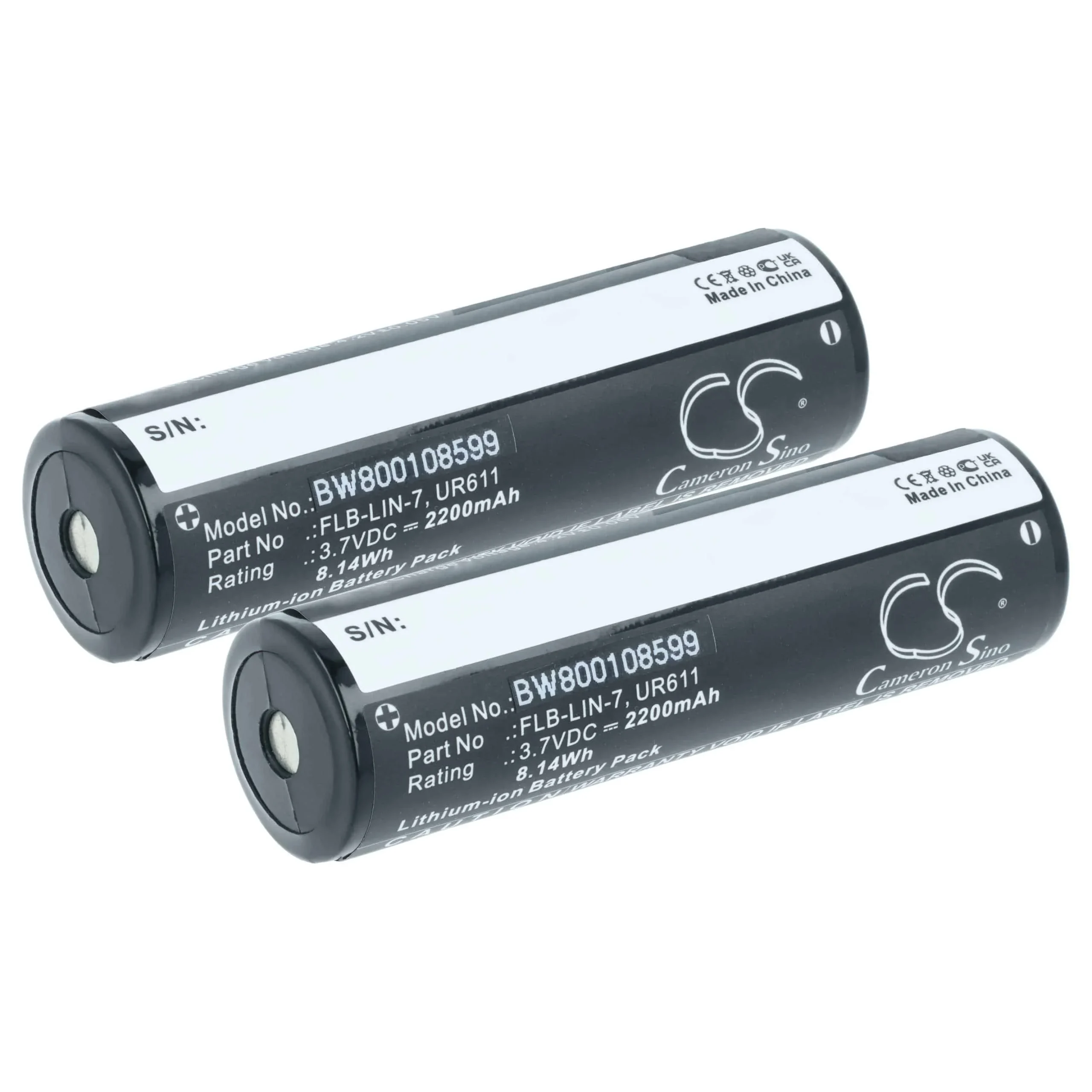 Batterie (2 pcs.) remplace Inova FLB-LIN-7, UR611 lampe de poche Inova - 2200mAh 3,7V Li-ion