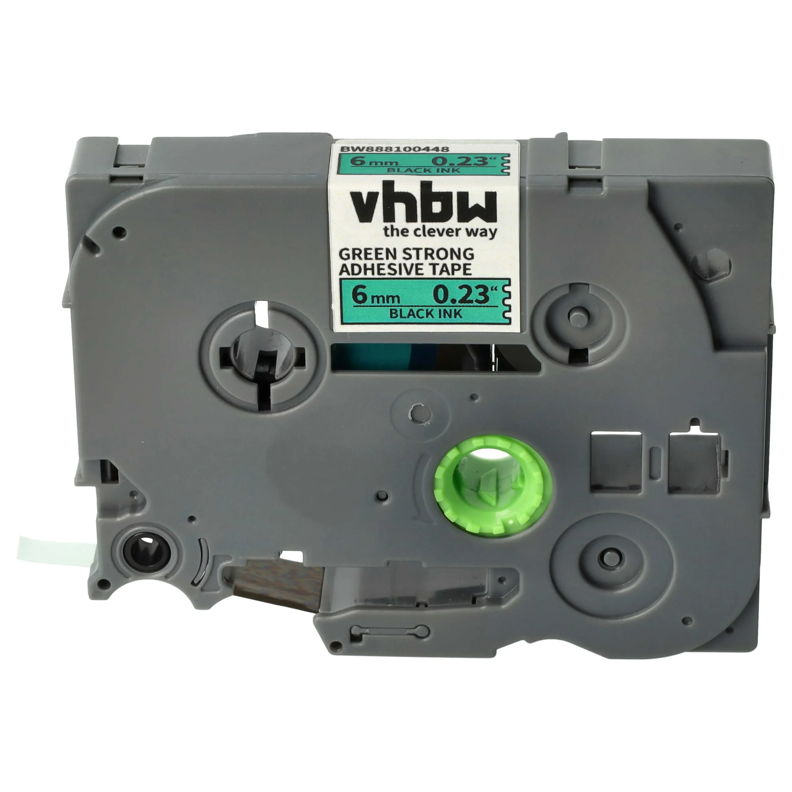 Cassette à ruban remplace Brother TZE-S711 - 6mm lettrage Noir ruban Vert, plastique, extra fort