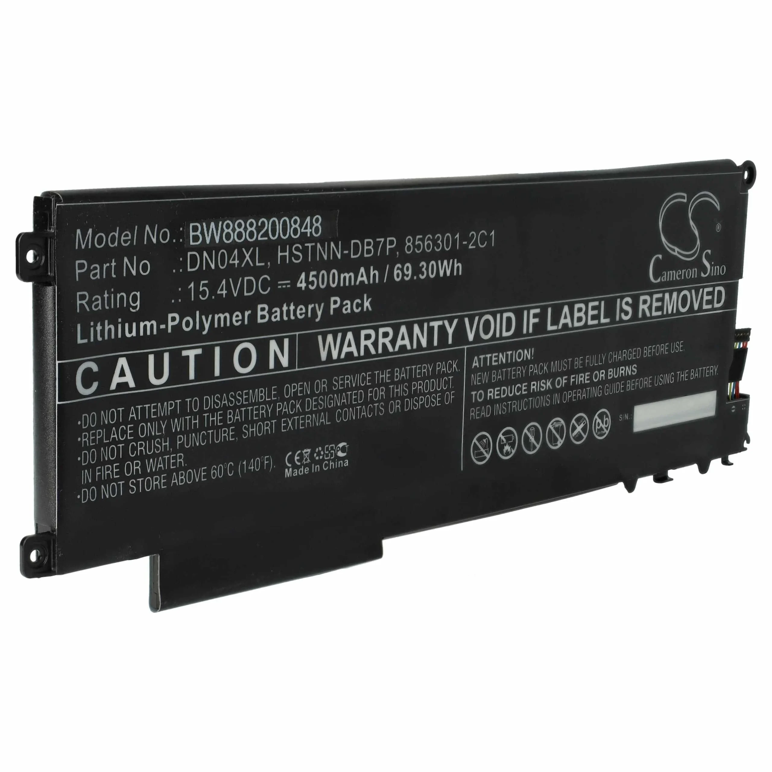 Batterie remplace HP 856543-855, 856301-2C1 pour ordinateur portable HP- 4500mAh 15,4V Li-polymère, noir