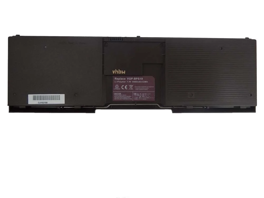 Batterie remplace Sony VGP-BPS19, VGP-BPL19 pour ordinateur portable Sony- 4400mAh 7,4V Li-polymère, marron