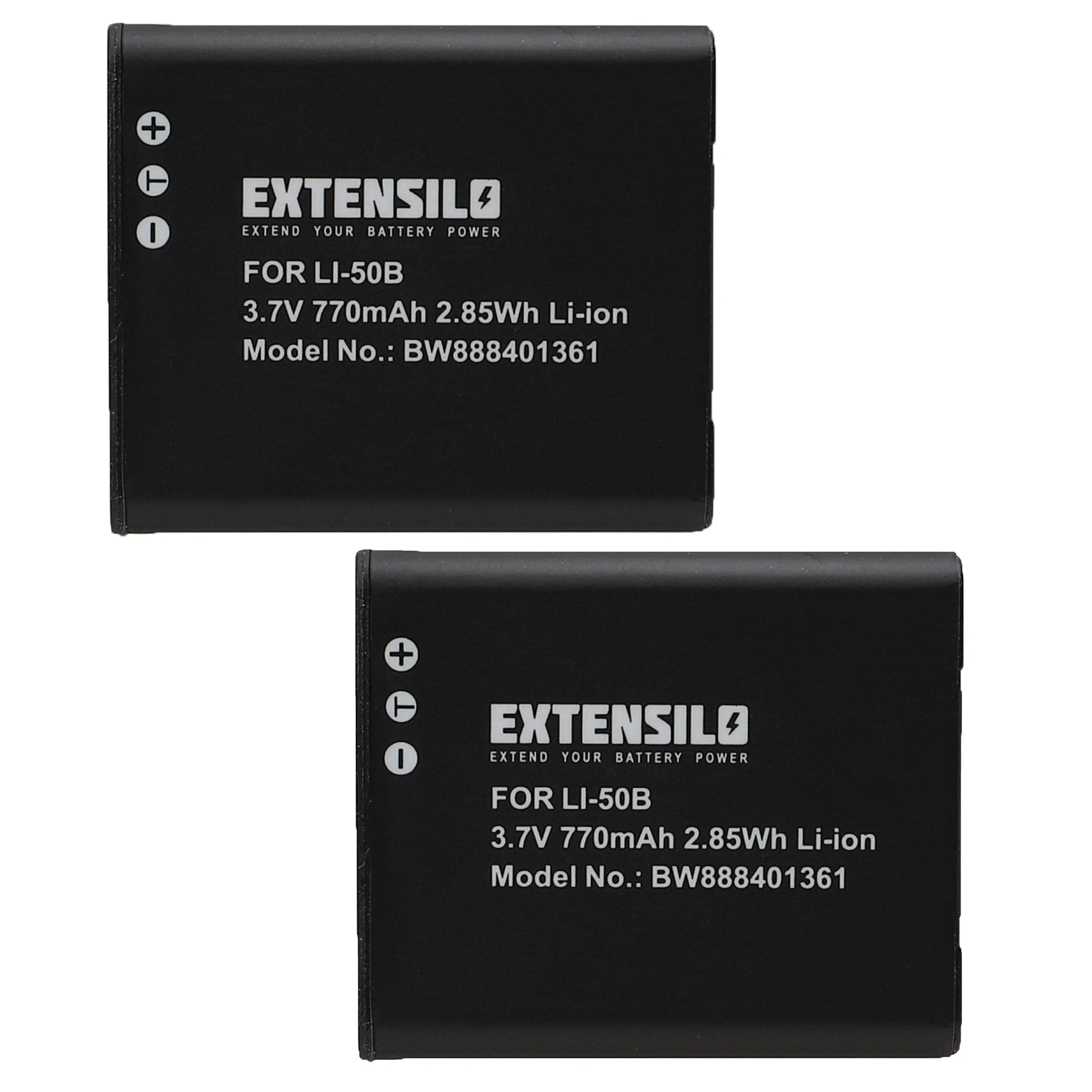 2x Batteries remplace Casio NP-150, NP-10 pour appareil photo Pentax- 770mAh 3,7V Li-ion