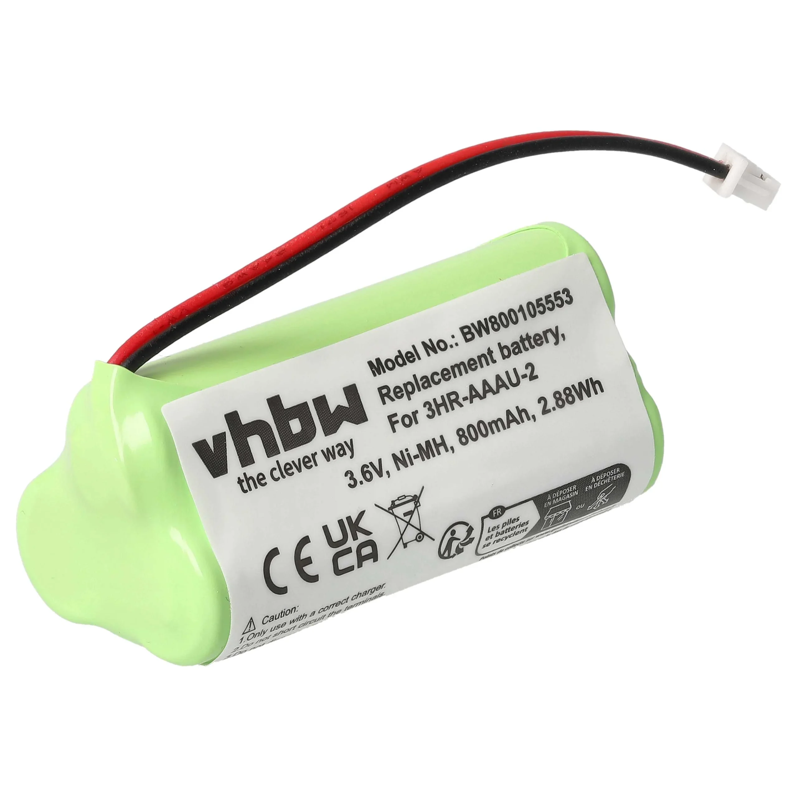Batterie remplace Bang & Olufsen 3HR-AAAU-2 pour téléphone Bang & Olufsen - 800mAh 3,6V NiMH