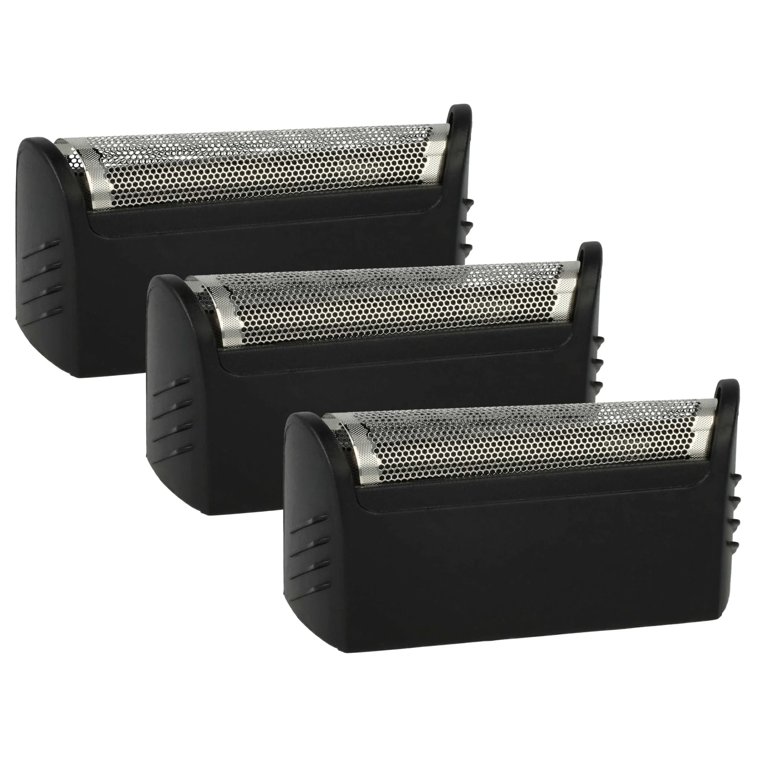 3x Grilles remplace Braun 597, 596 pour rasoir Braun - avec cadre de tête, noir/argenté