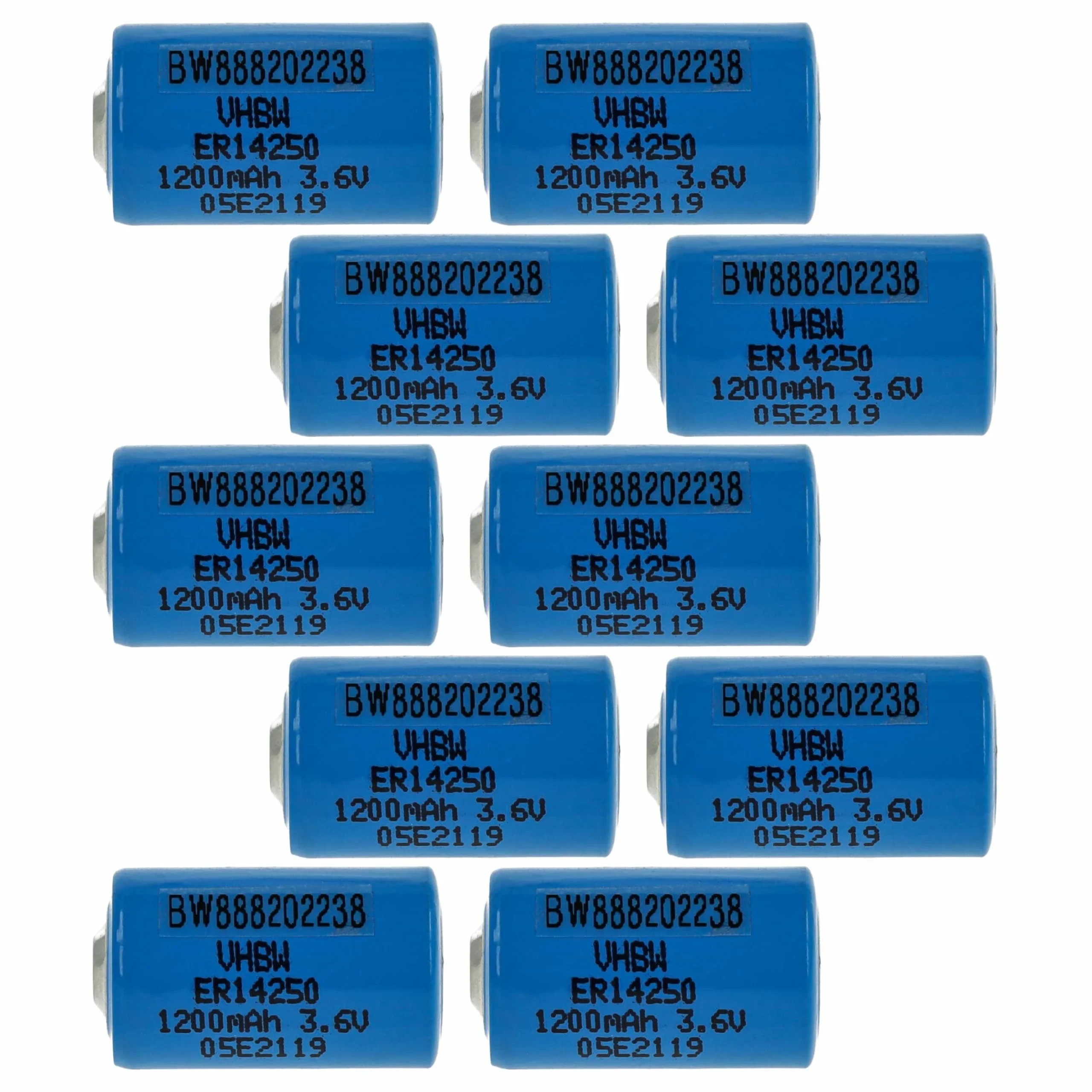 Pile (10 pcs.) remplace 1/2AA, 1770-XZ, 3B26, 418-0076, 60-0576-100 ER14250 - 1200mAh 3,6V Li-SOCl2