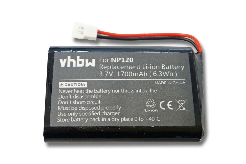Batterie remplace Seecode NP120 téléphone main-libre - 1700mAh 3,7V Li-ion