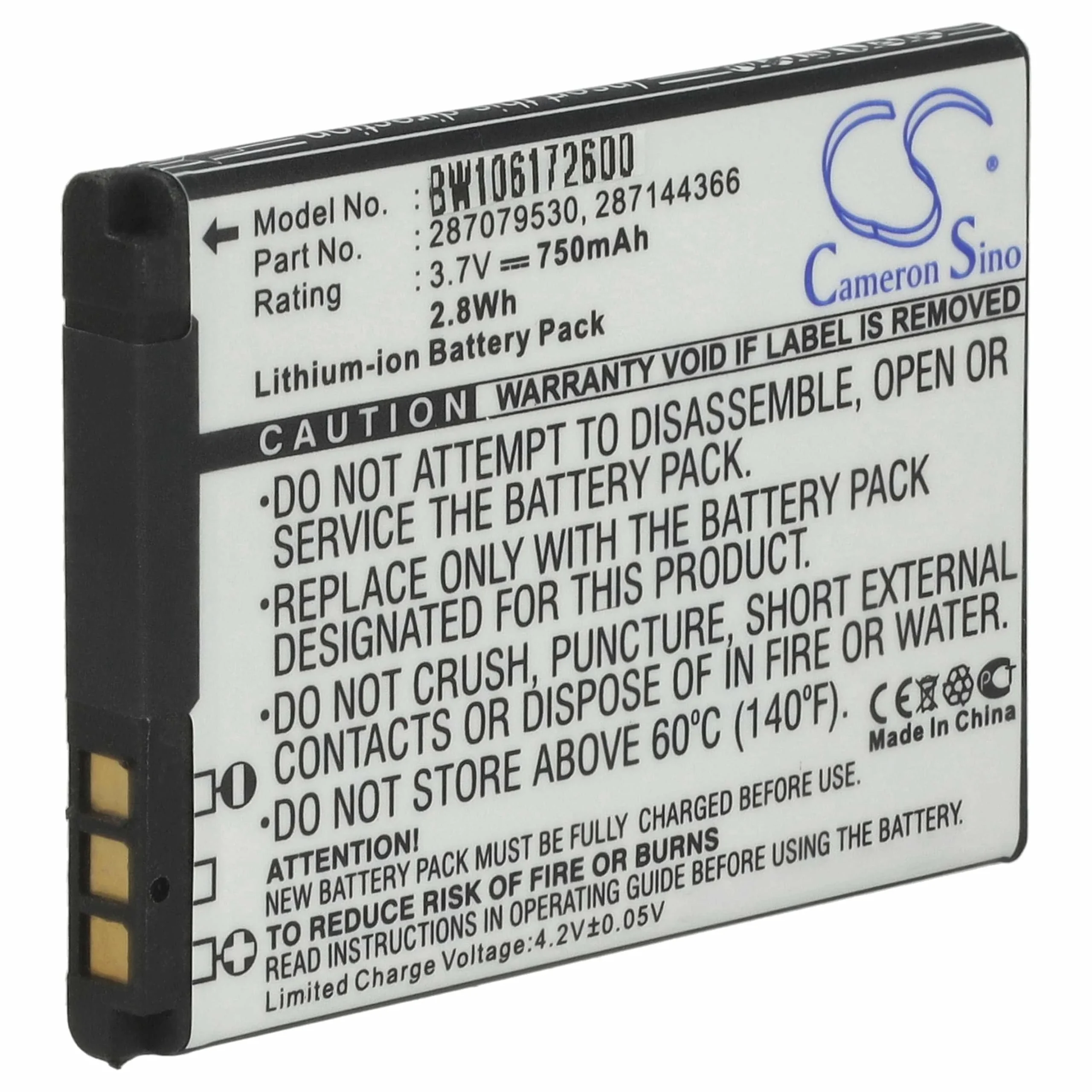 Batterie remplace Sagem 194/07 SN4, 252636053, 252785306 téléphone portable Sagem - 750mAh 3,7V Li-ion