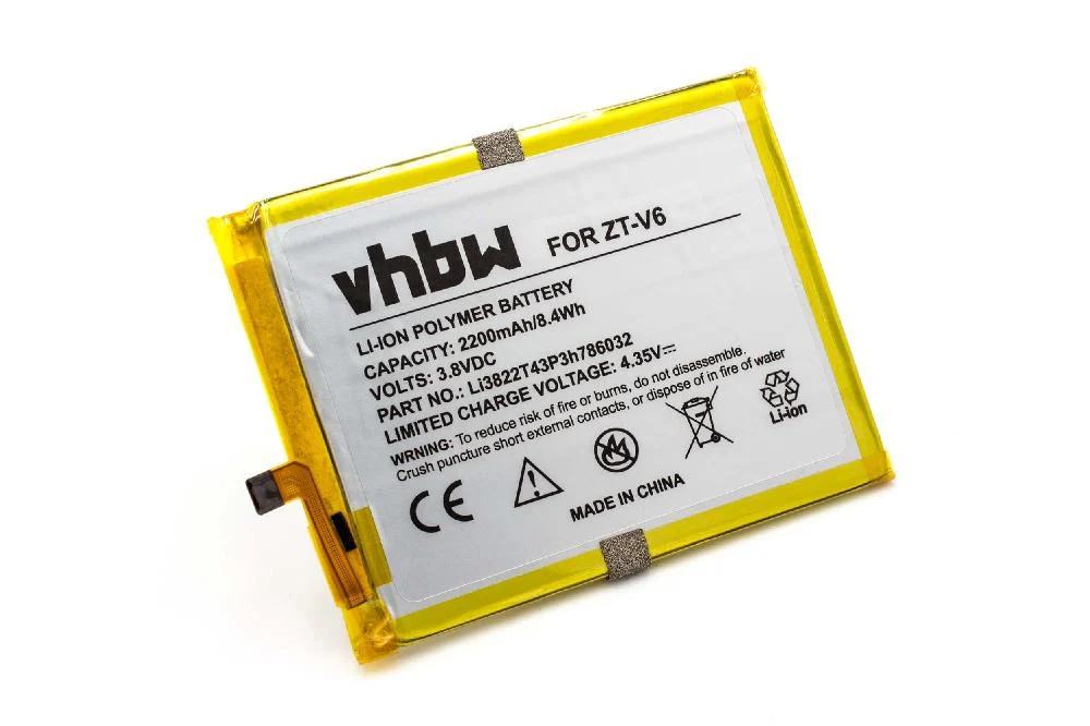 Batterie remplace ZTE Li3822T43P3h786032 téléphone portable ZTE - 2200mAh 3,8V Li-polymère