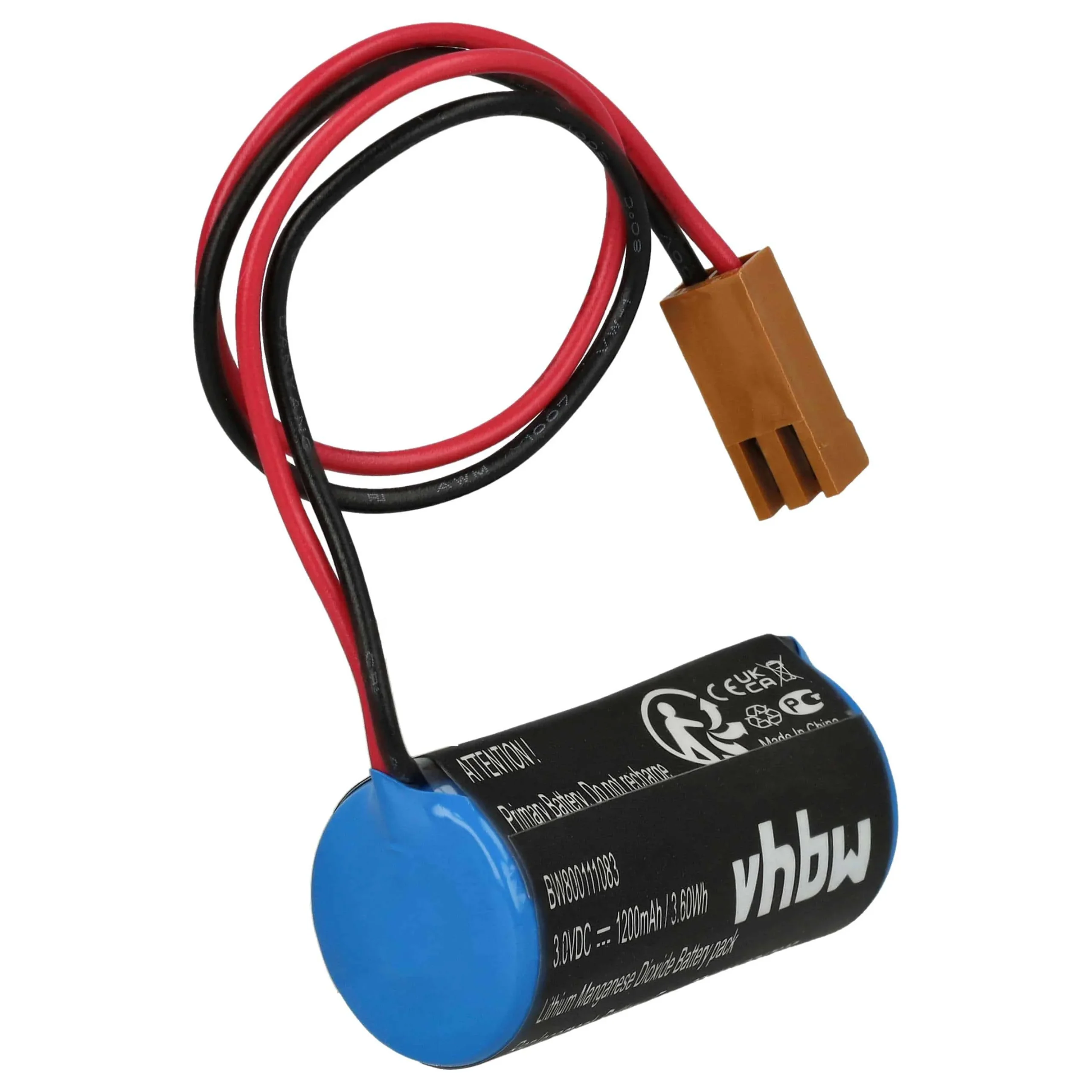 Pile remplace 44A724534-001, A06B-0168-D111, A06B0168D111 pour robot industriel GE - 1200mAh 3V Li-MnO2