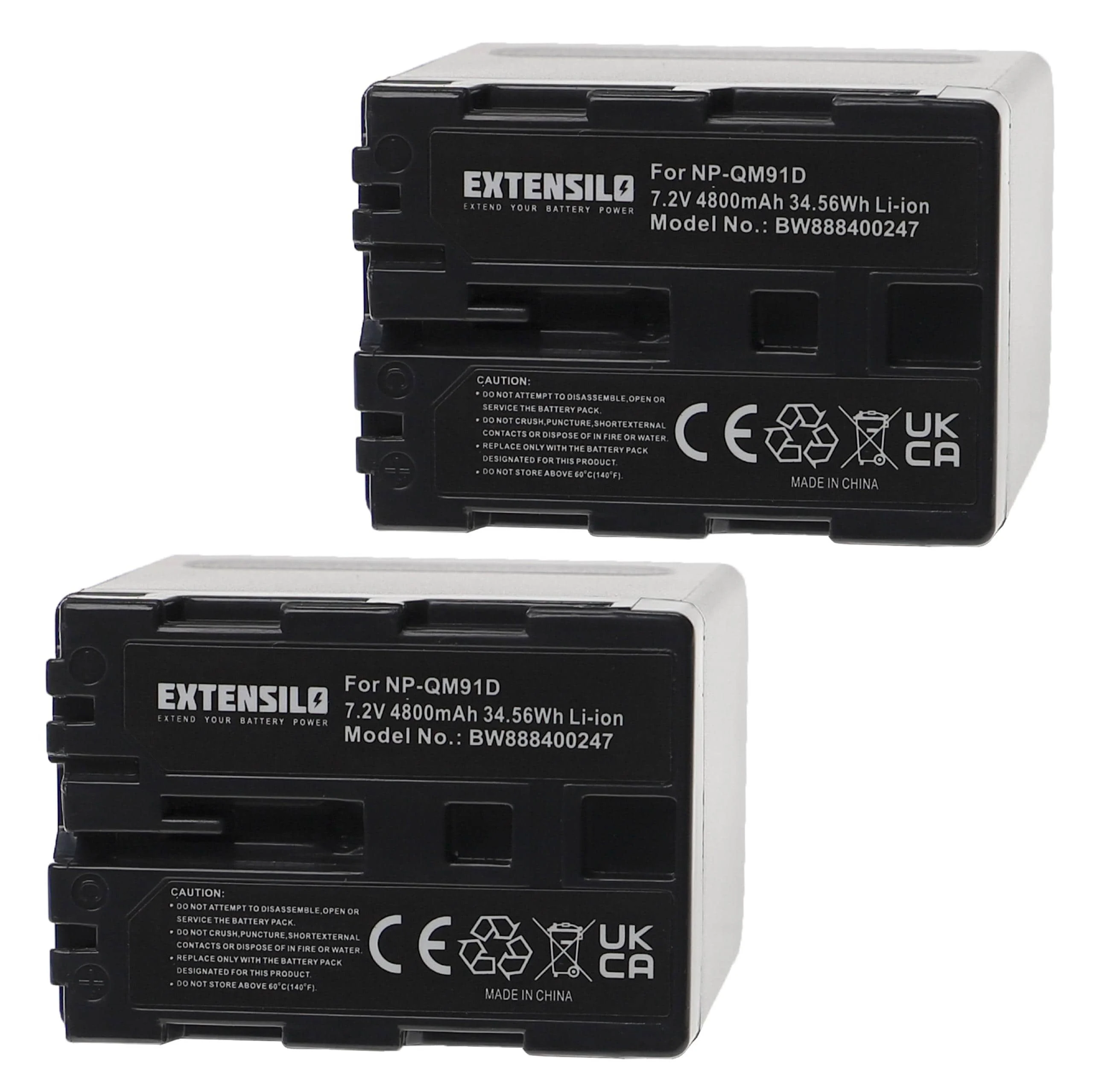 2x Batteries remplace Sony NP-FM55H, NP-FM70, NP-FM50, NP-FM30 pour appareil photo Trotec- 4800mAh 7,2V Li-ion